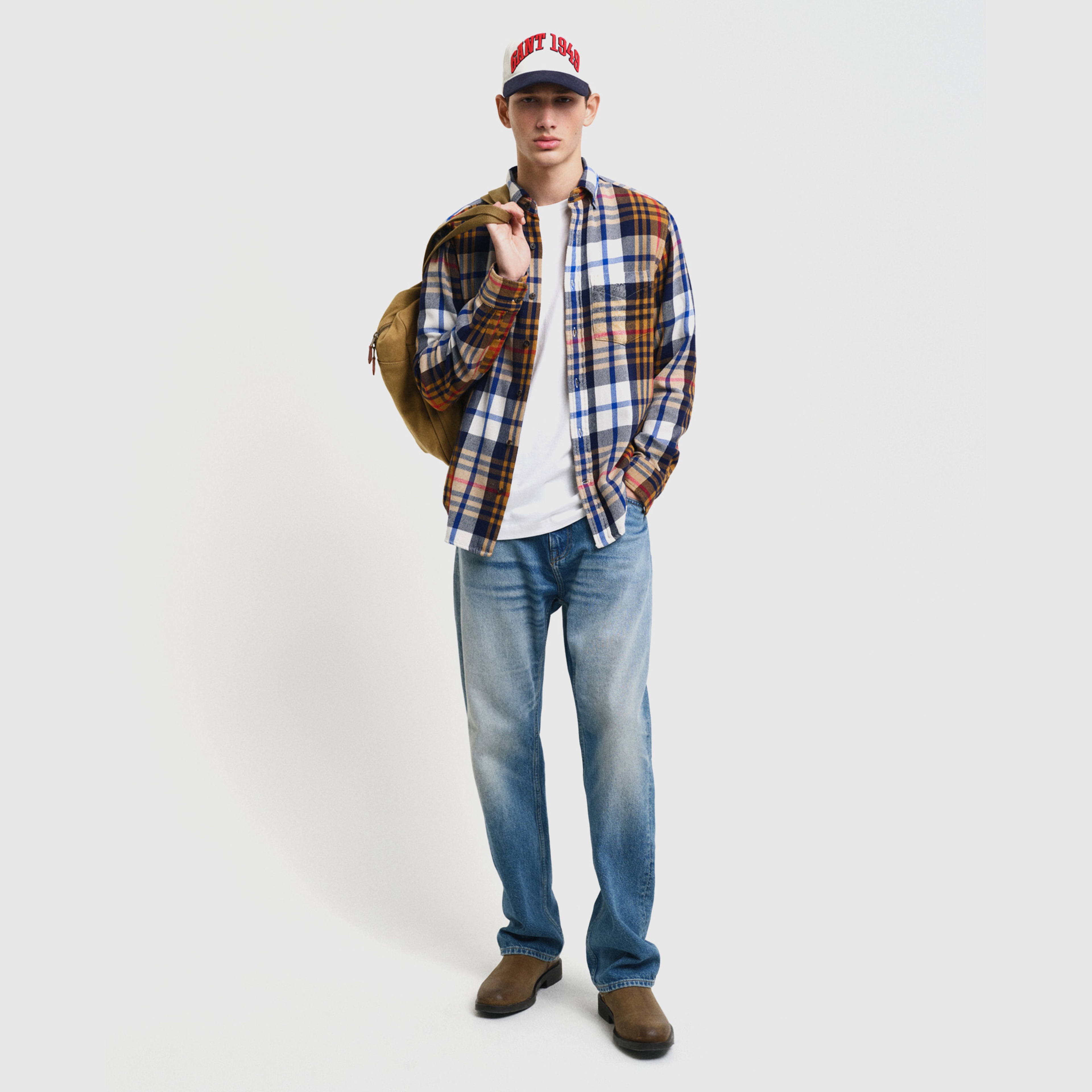 GANT Erkek Lacivert Regular Fit Kareli Gömlek