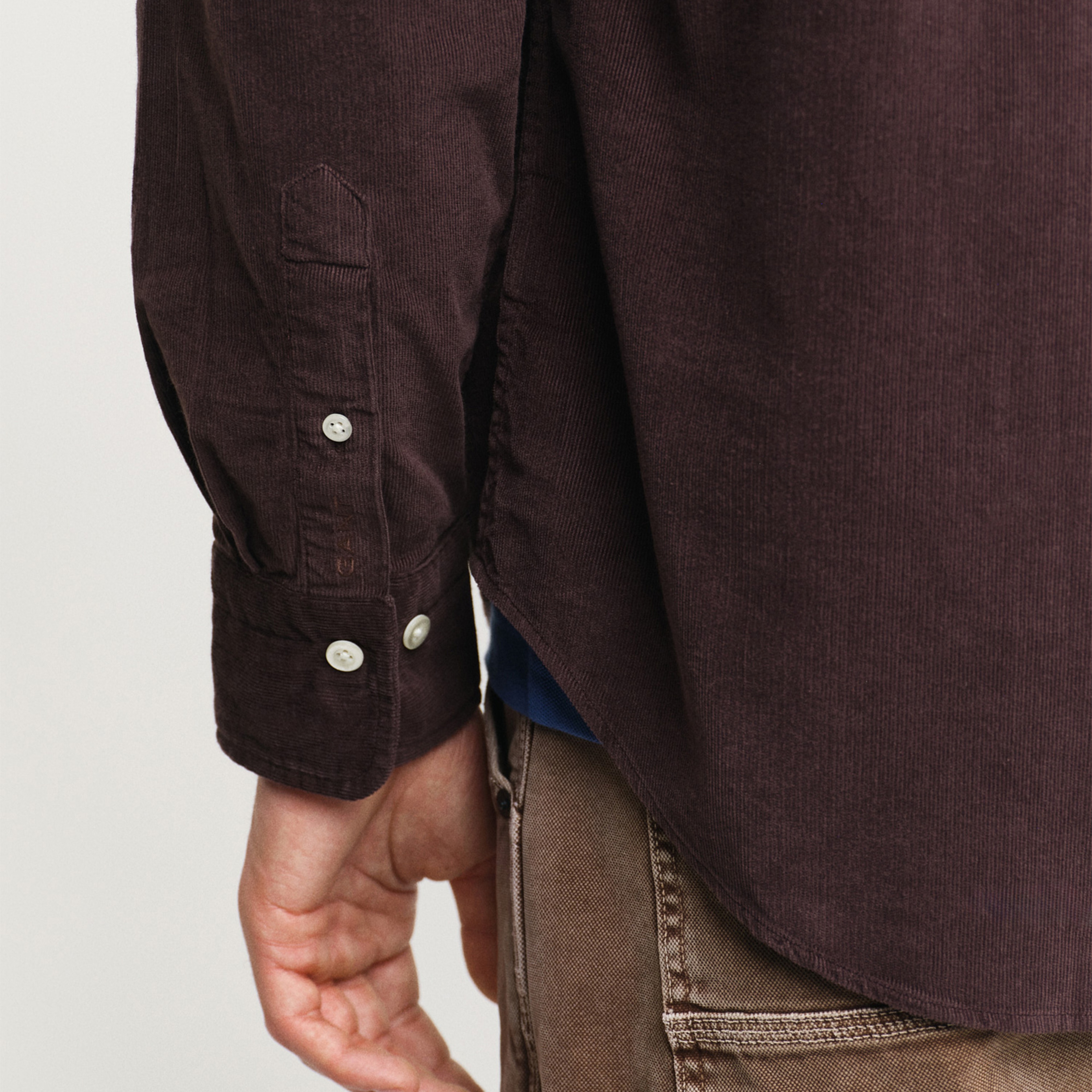 GANT Erkek Kahverengi Relaxed Fit Düğmeli Yaka Gömlek