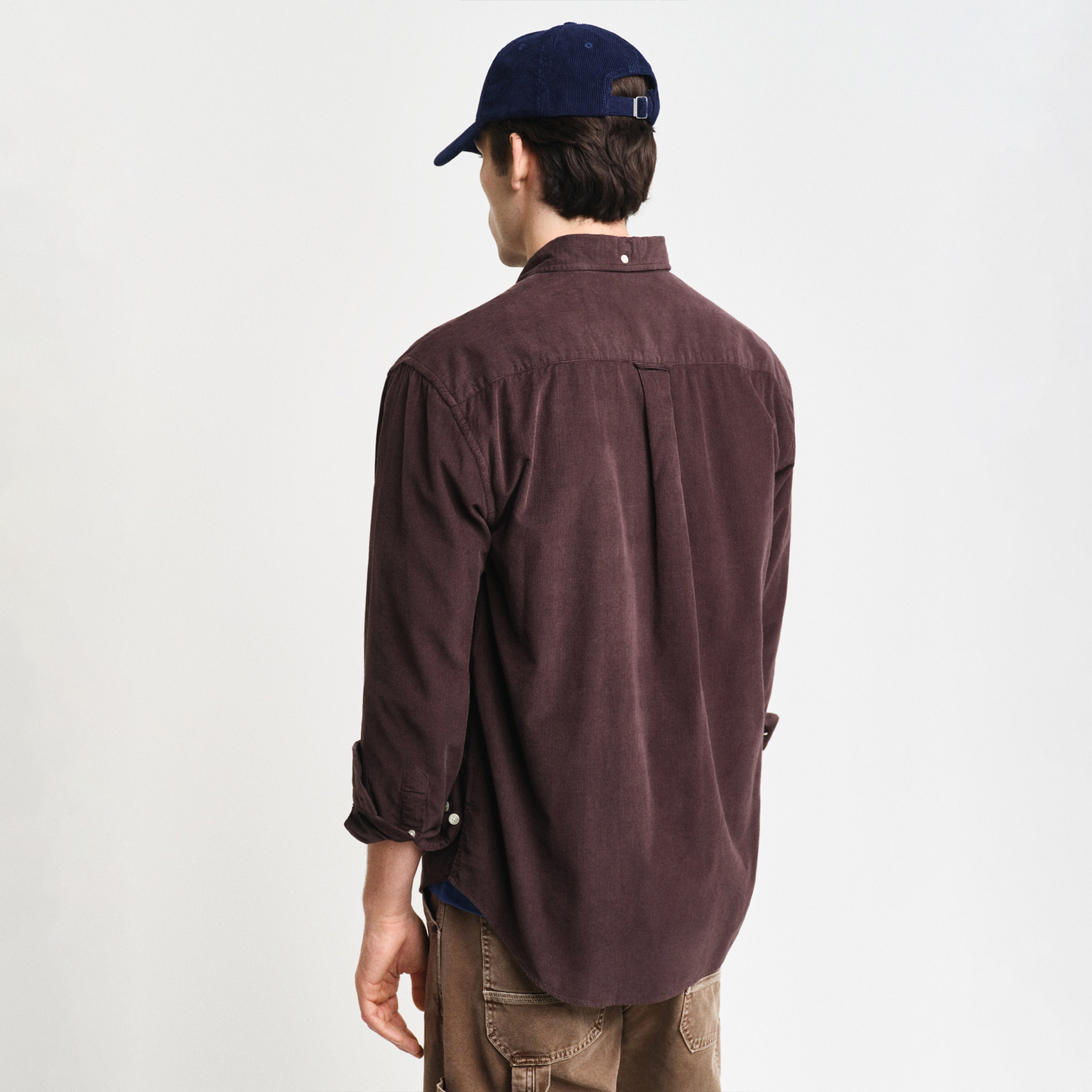 GANT Erkek Kahverengi Relaxed Fit Düğmeli Yaka Gömlek