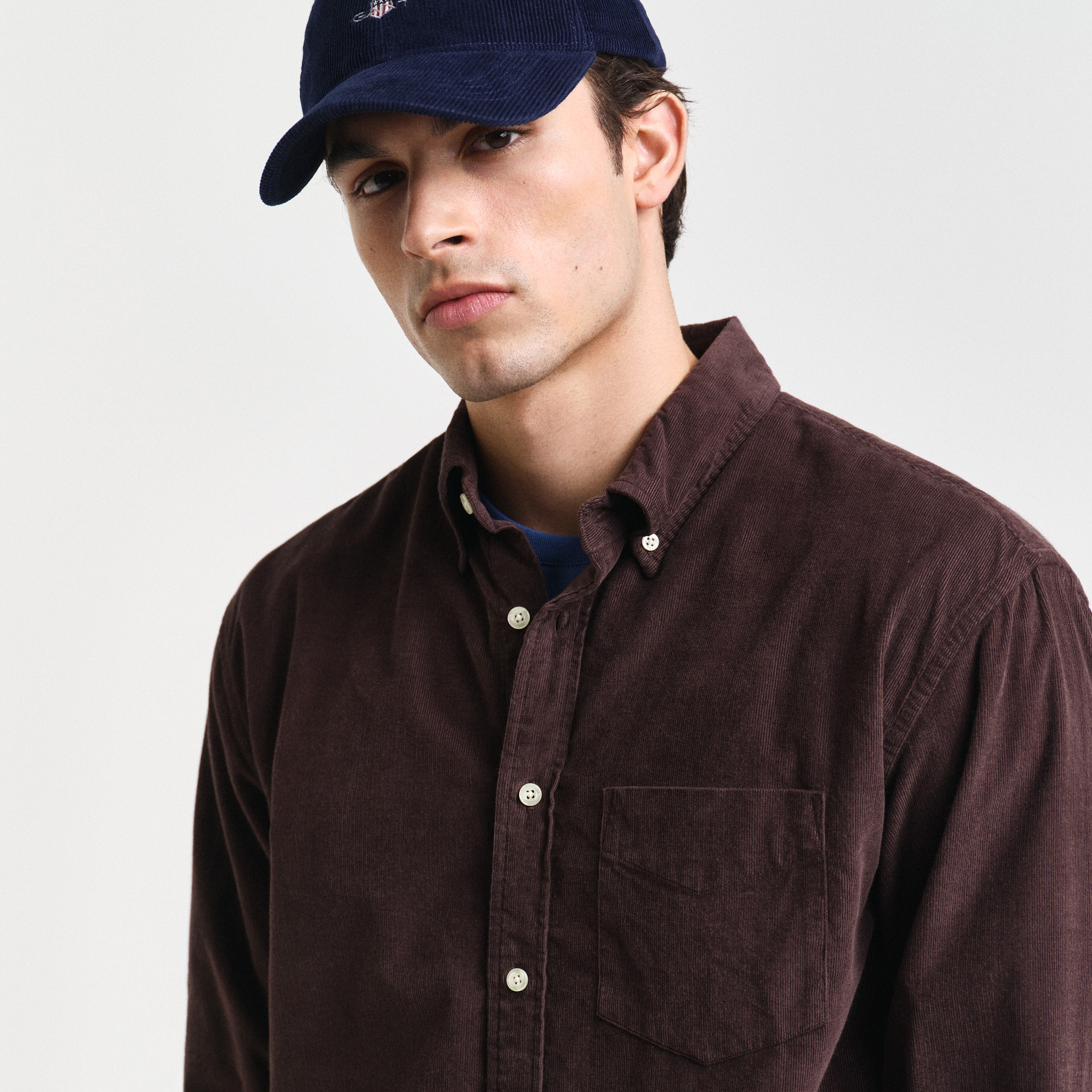 GANT Erkek Kahverengi Relaxed Fit Düğmeli Yaka Gömlek