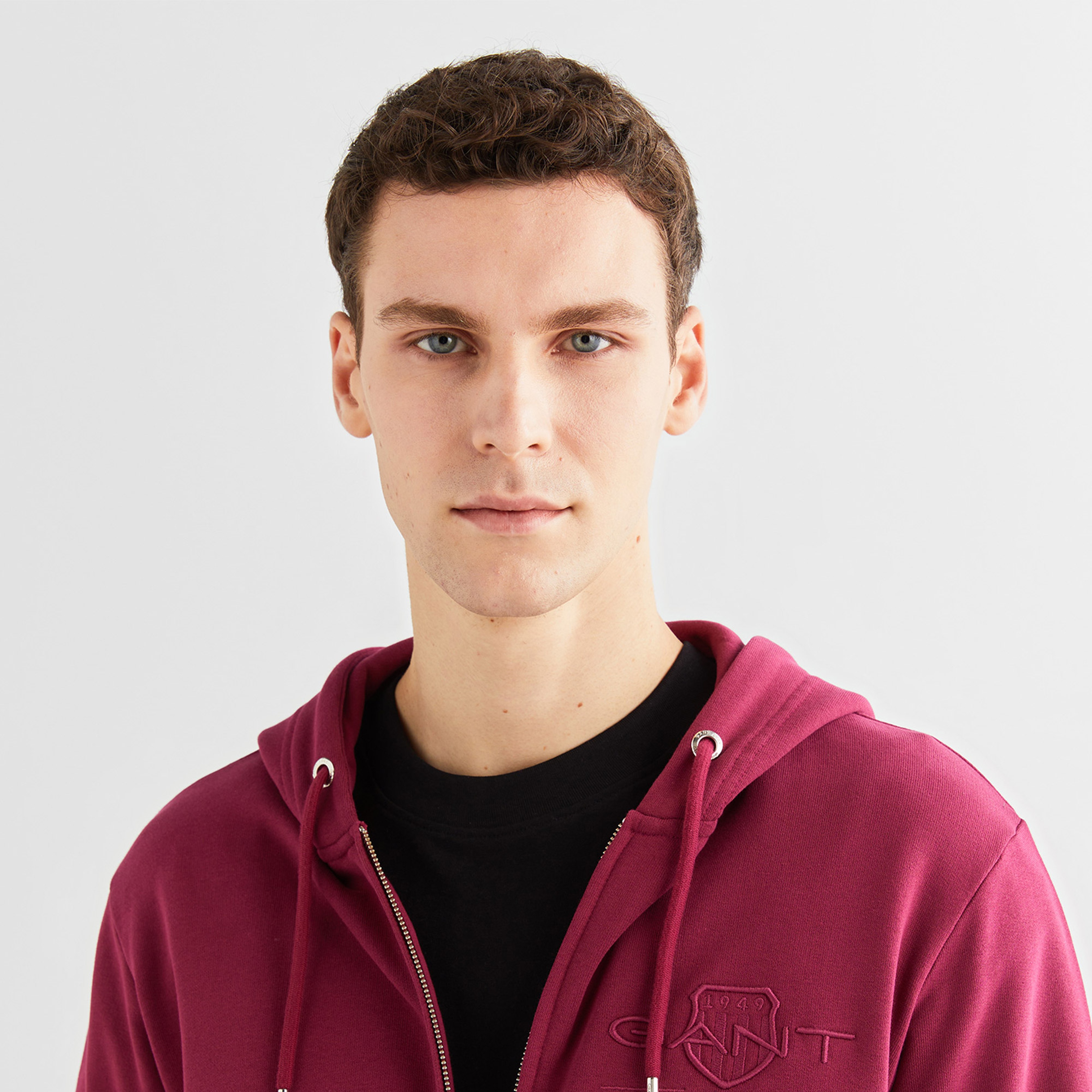 GANT Erkek Bordo Regular Fit Kapüşonlu Logolu Sweatshirt