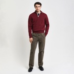 GANT Erkek Bordo Regular Fit Yarım Fermuarlı Sweatshirt