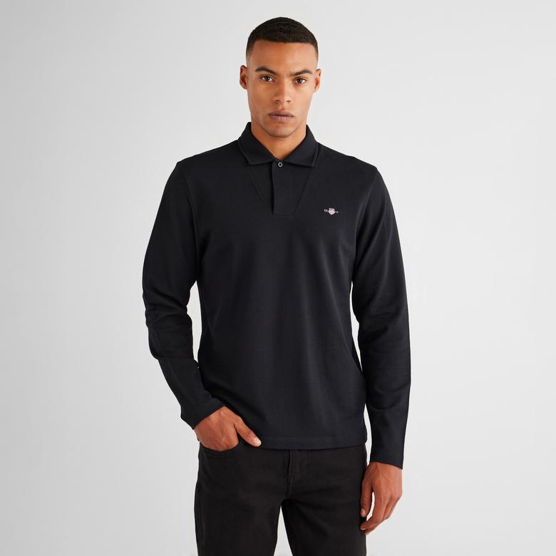 GANT Erkek Siyah Slim Fit Polo
