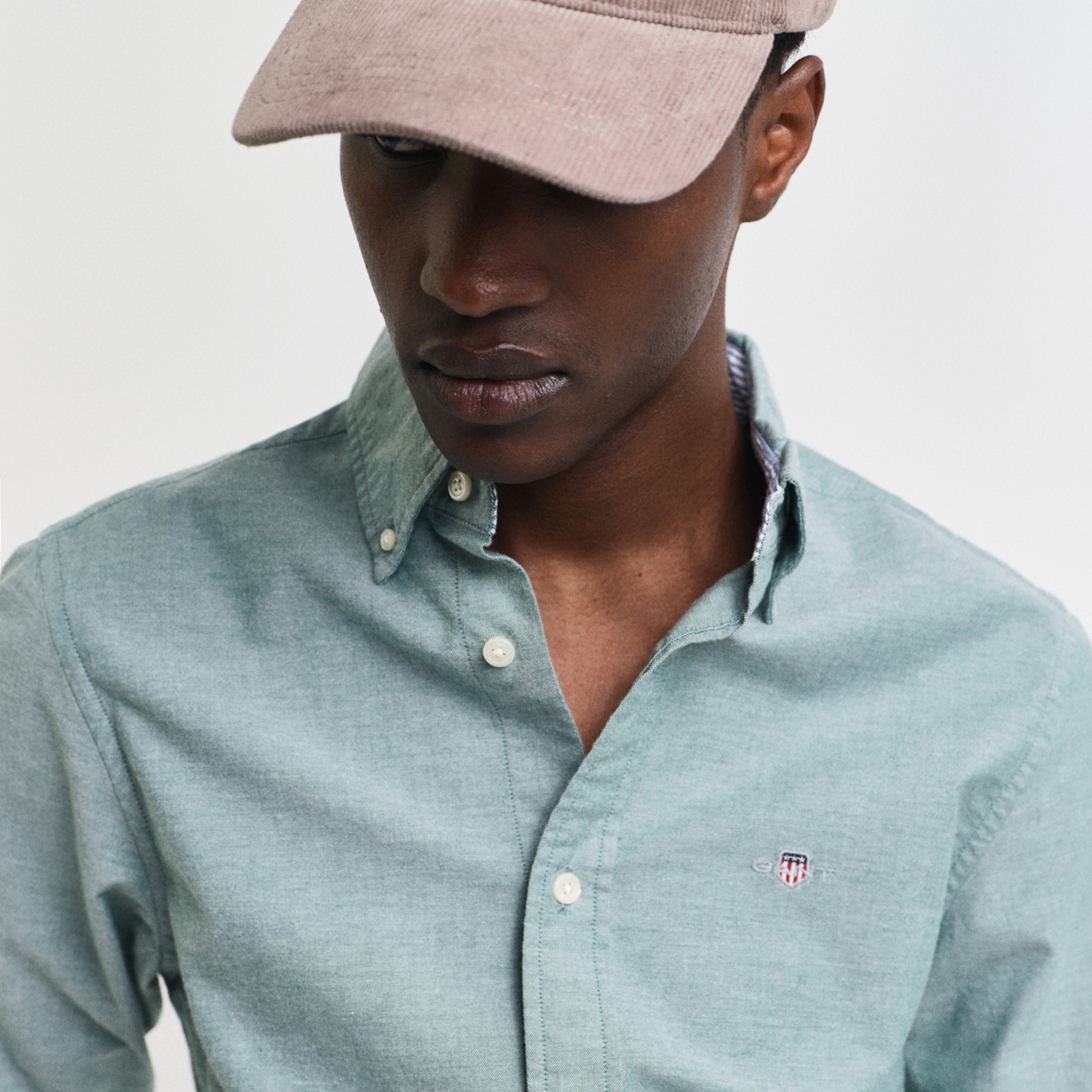 GANT Erkek Yeşil Slim Fit Düğmeli Yaka Oxford Gömlek
