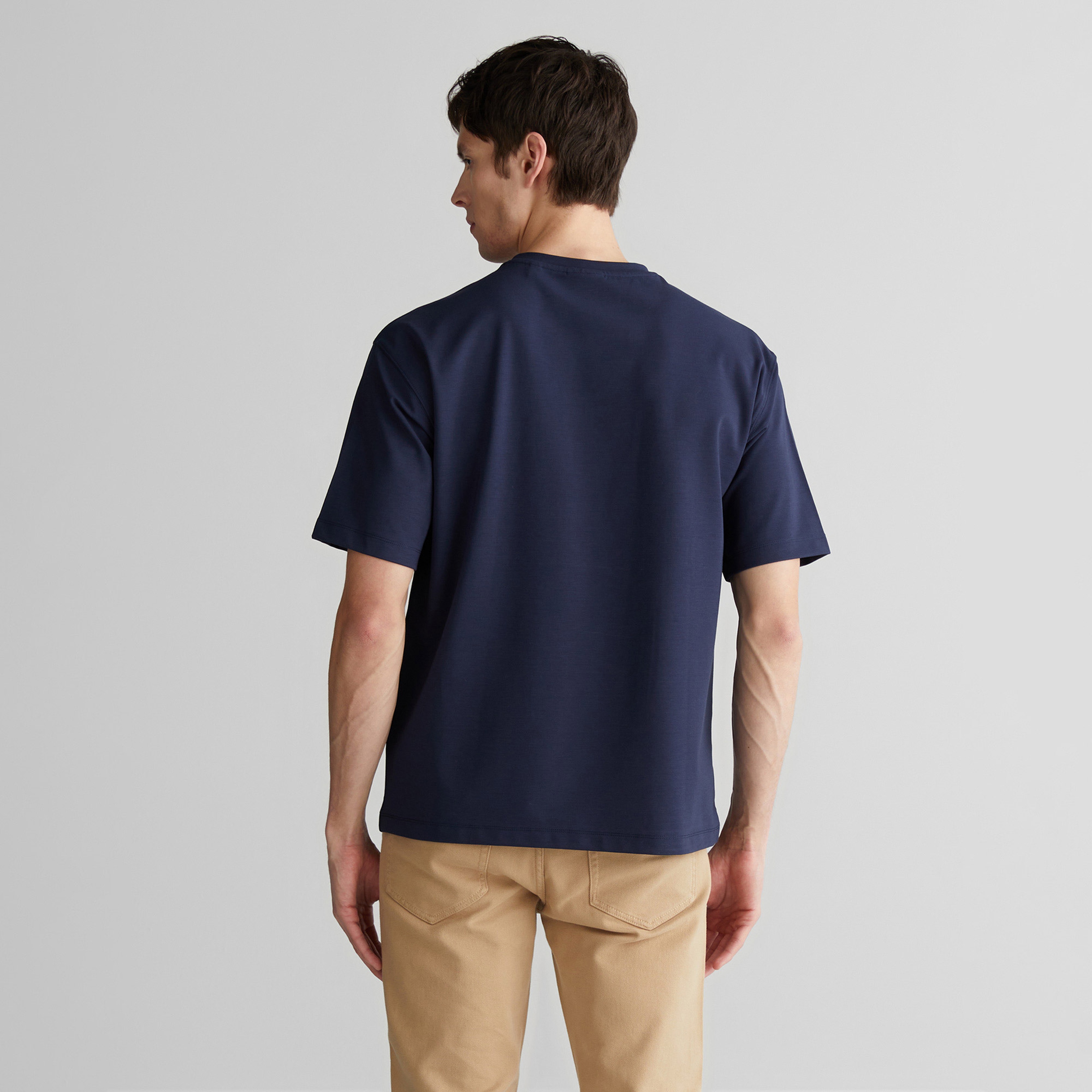 GANT Erkek Lacivert Regular Fit Bisiklet Yaka Logolu T-Shirt