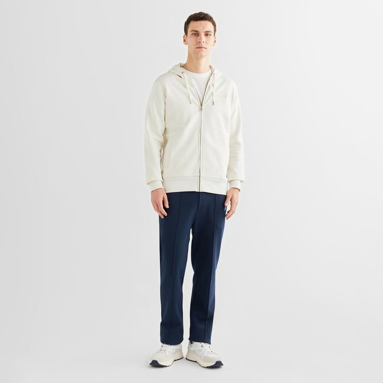 GANT Erkek Krem Regular Fit Kapüşonlu Logolu Sweatshirt