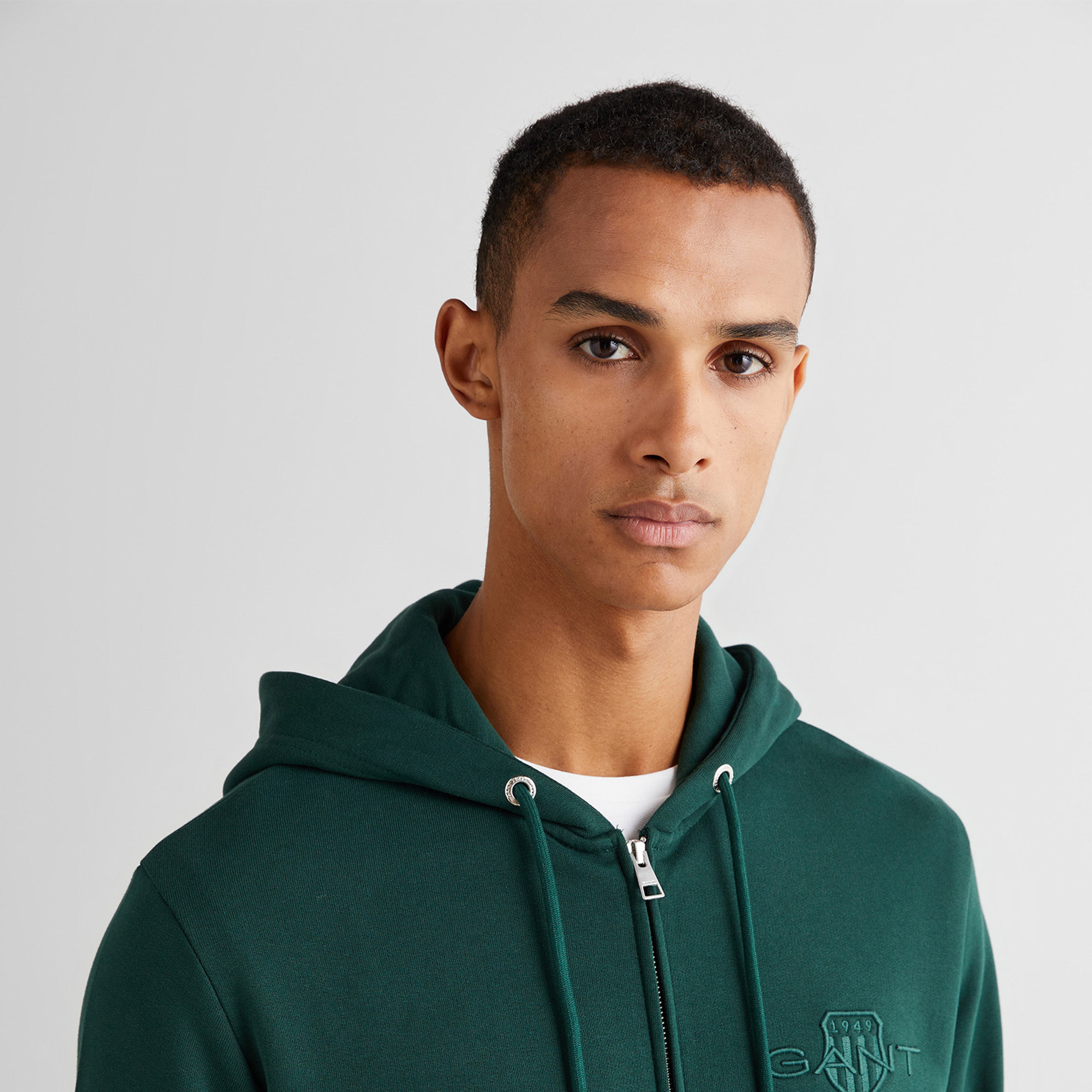 GANT Erkek Yeşil Regular Fit Kapüşonlu Logolu Sweatshirt
