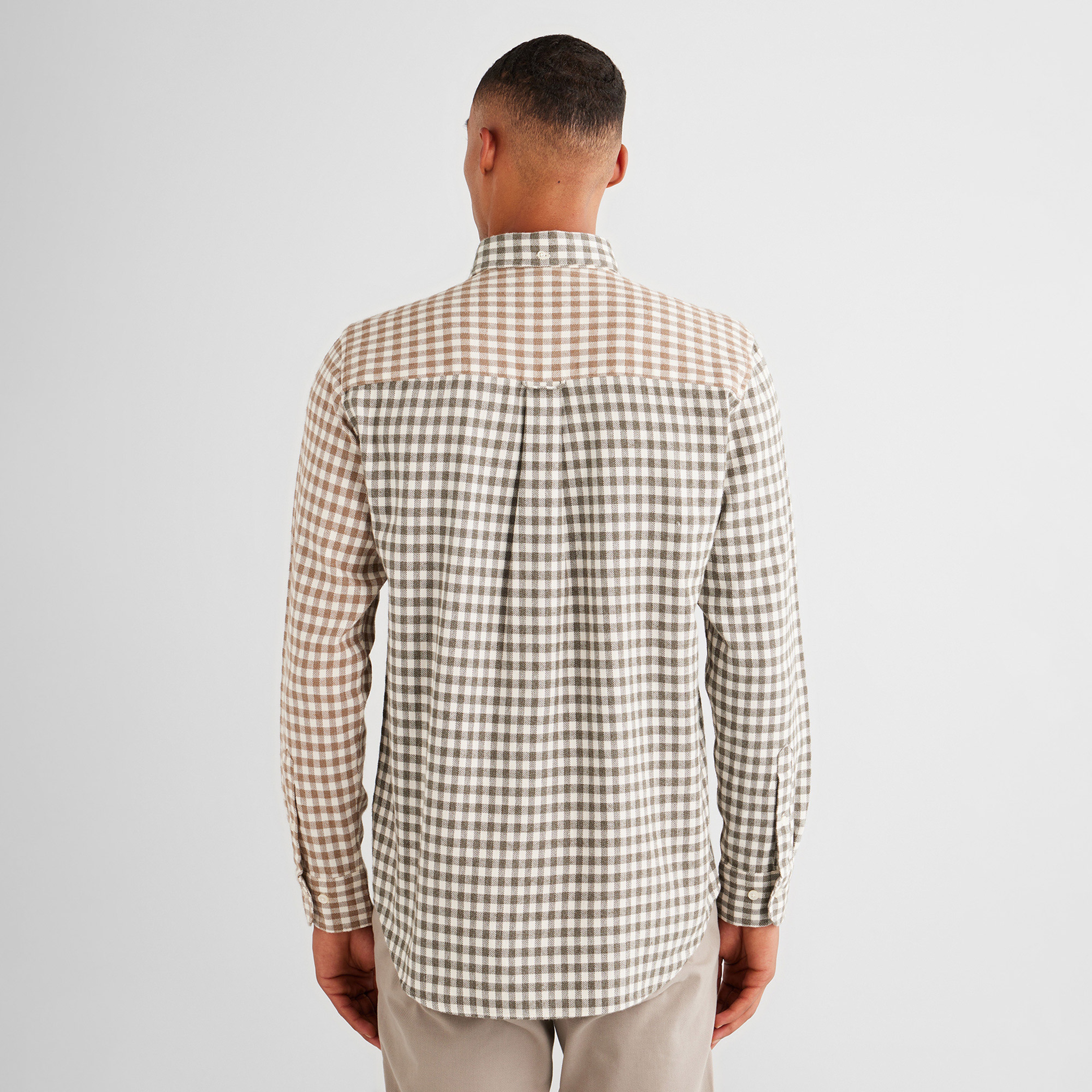 GANT Erkek Yeşil Regular Fit Düğmeli Yaka Ekose Gömlek