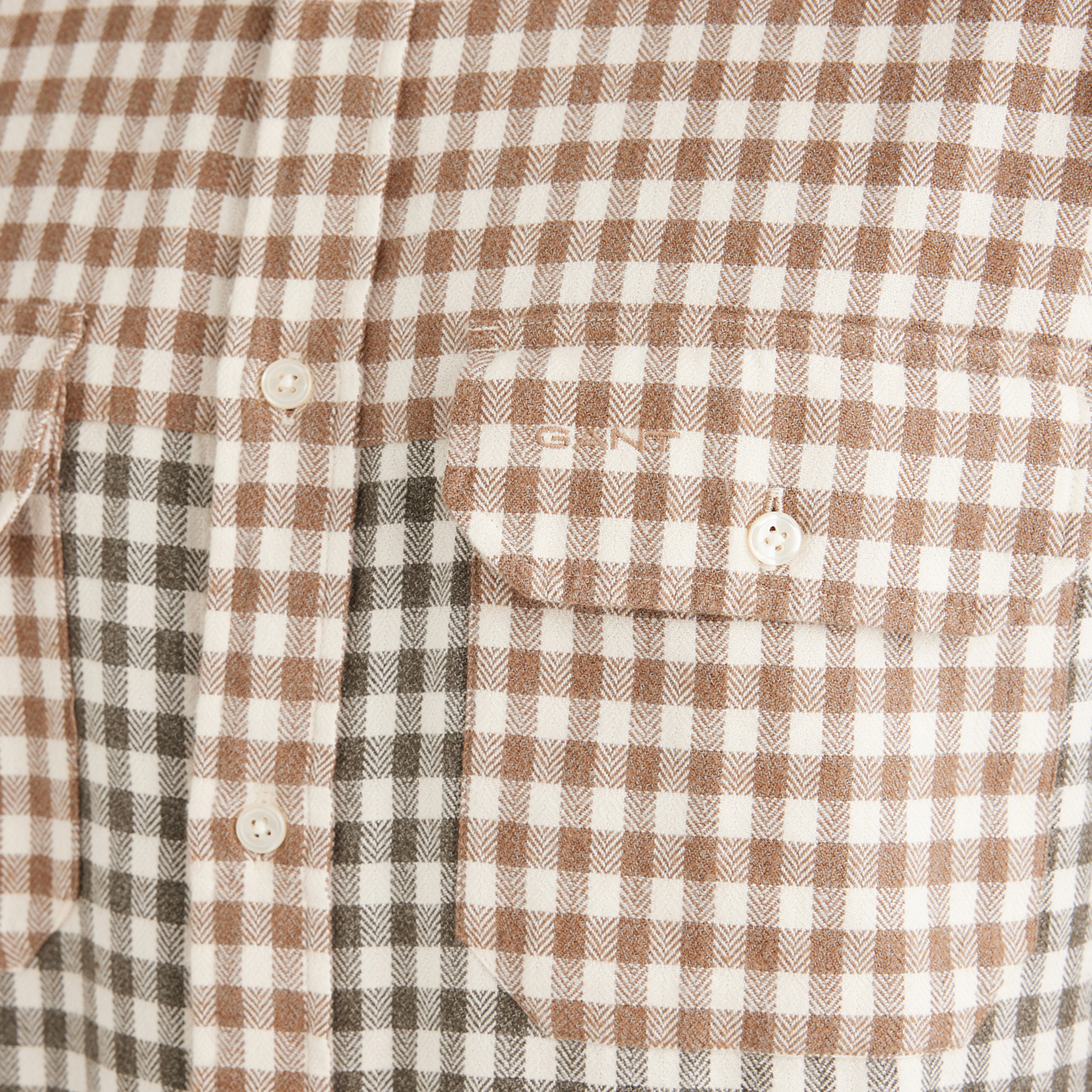 GANT Erkek Yeşil Regular Fit Düğmeli Yaka Ekose Gömlek