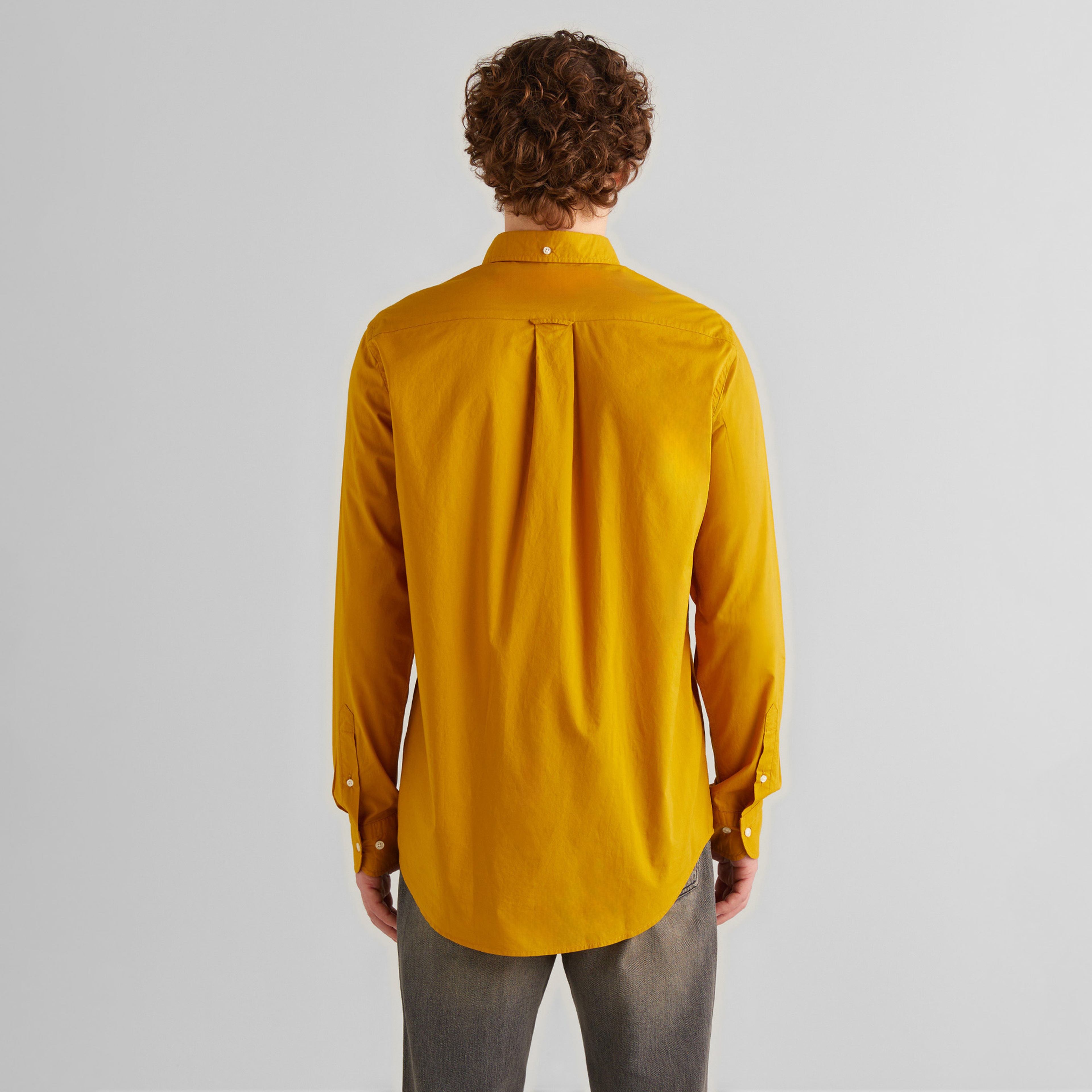 GANT Erkek Sarı Regular Fit Düğmeli Yaka Poplin Gömlek