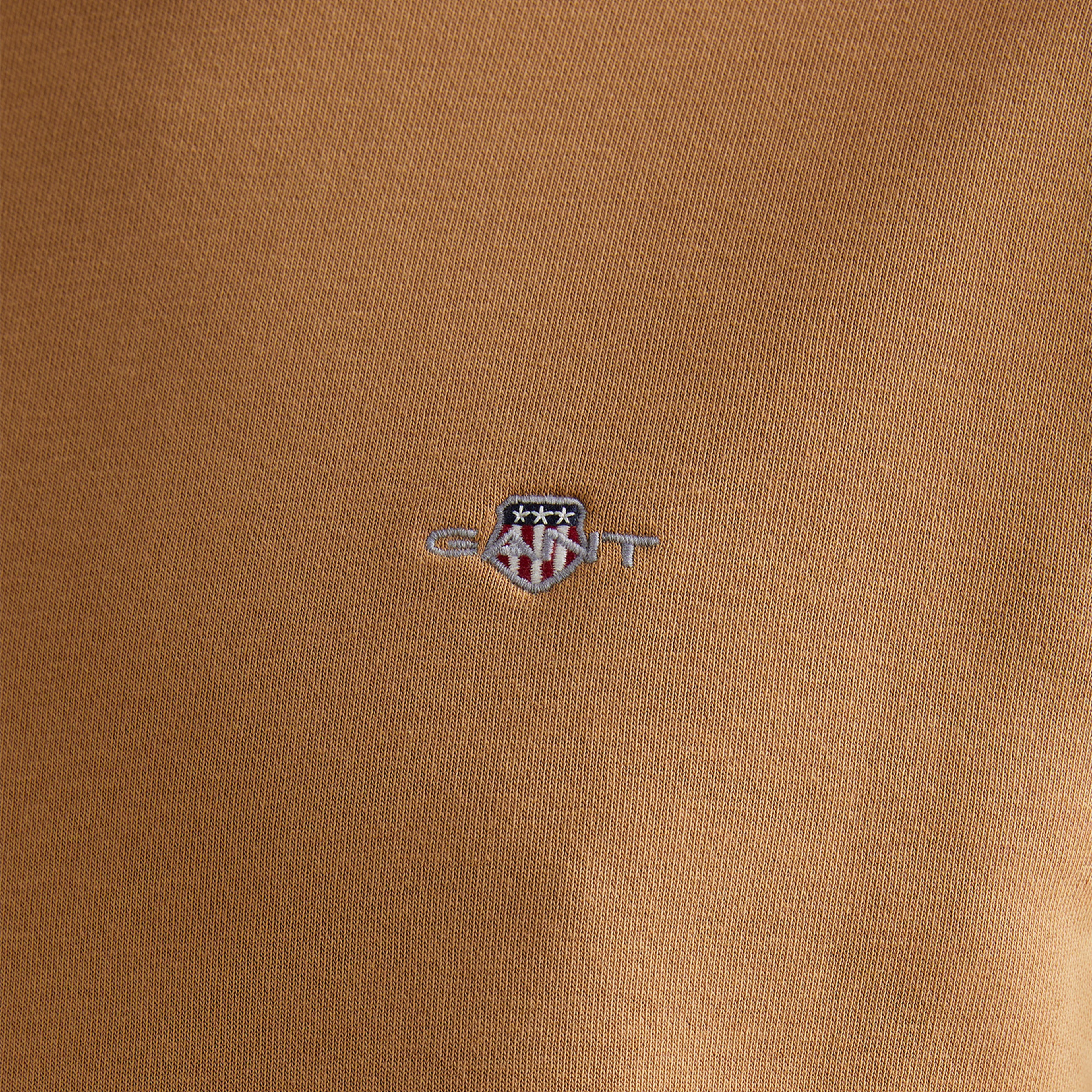 GANT Erkek Kahverengi Regular Fit Bisiklet Yaka Sweatshirt