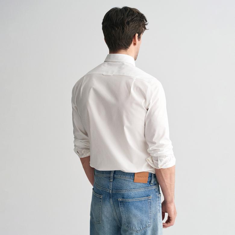GANT Erkek Beyaz Slim Fit Gömlek