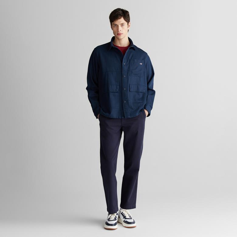 GANT Erkek Lacivert Oversize Fit Gömlek