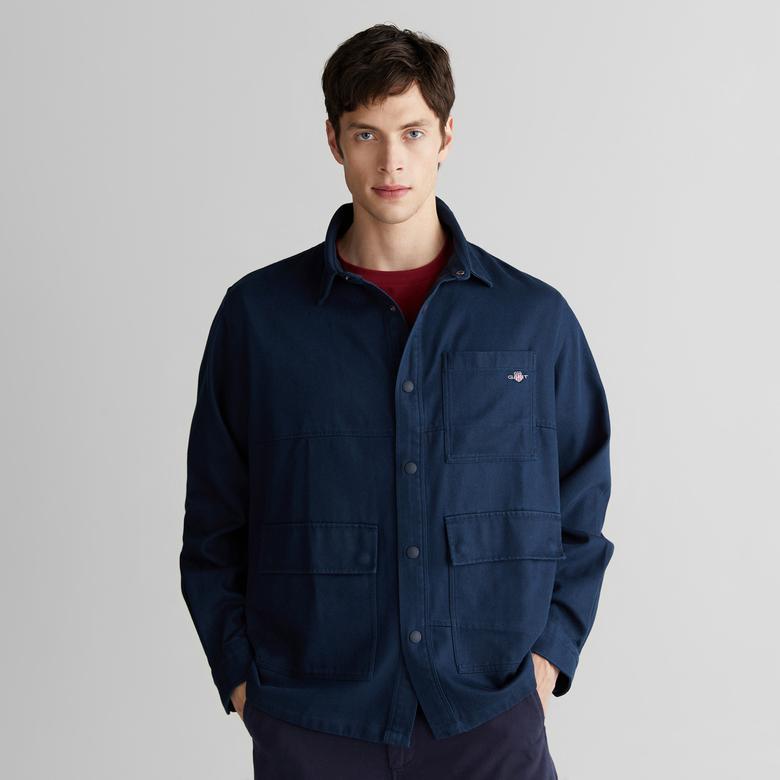 GANT Erkek Lacivert Oversize Fit Gömlek