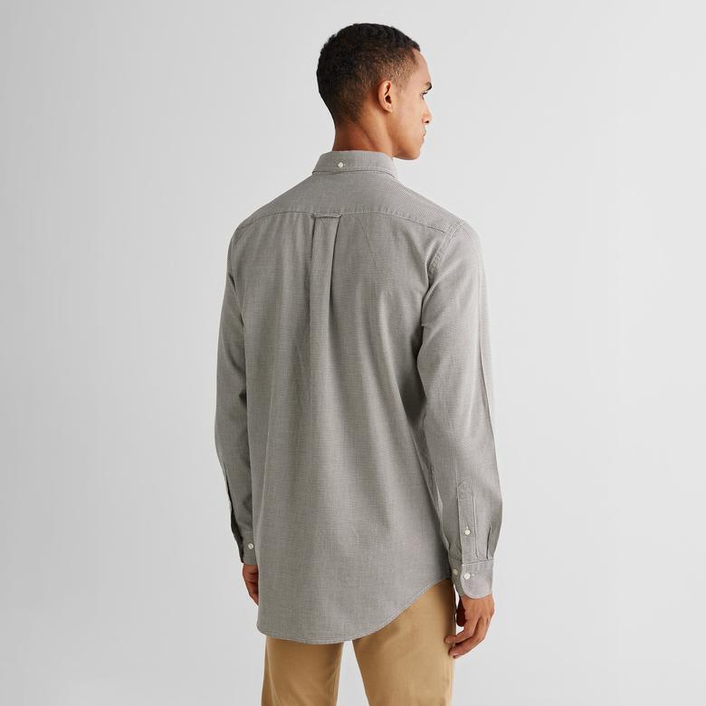 GANT Erkek Gri Regular Fit Düğmeli Yaka Kareli Gömlek