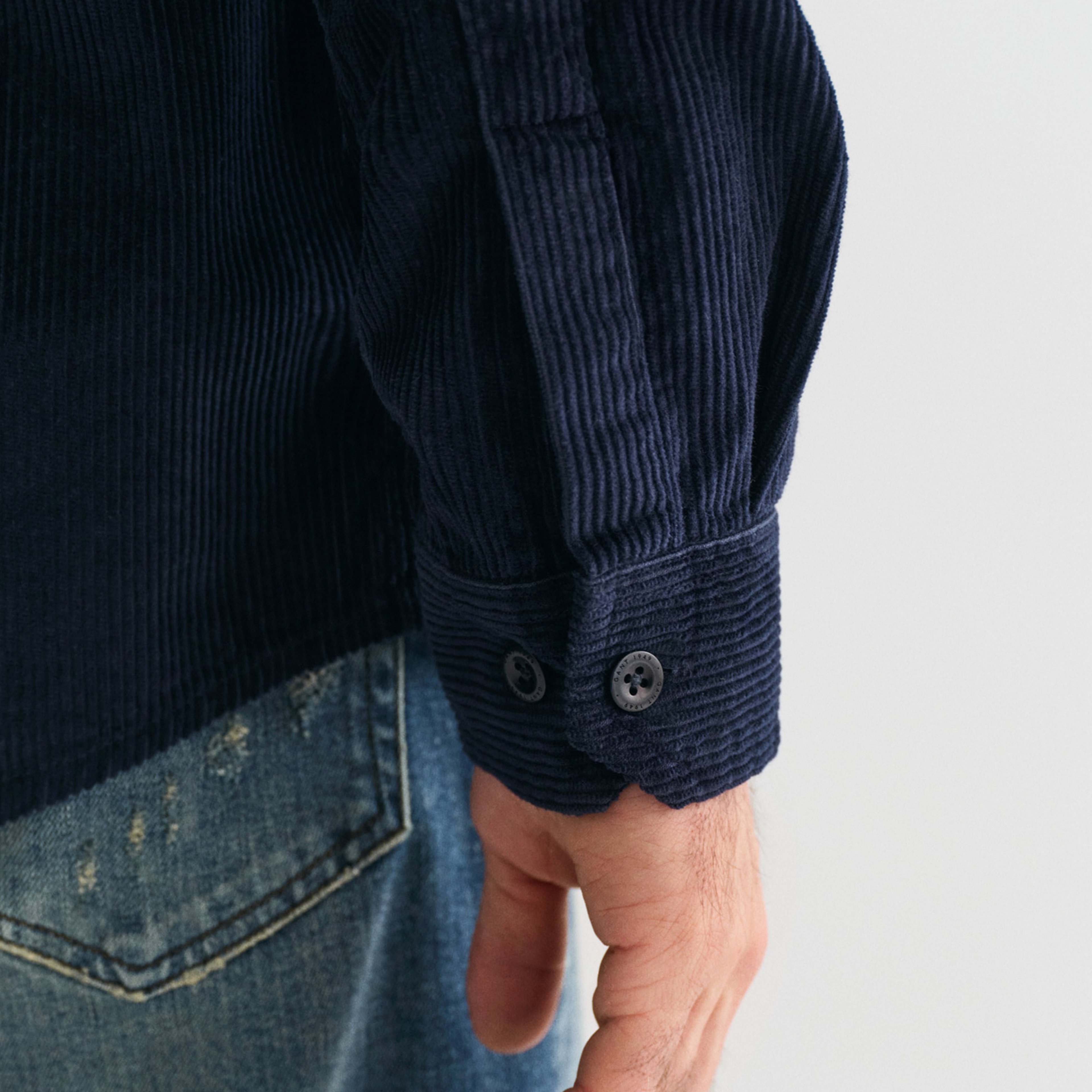 GANT Erkek Lacivert Regular Fit Kadife Gömlek