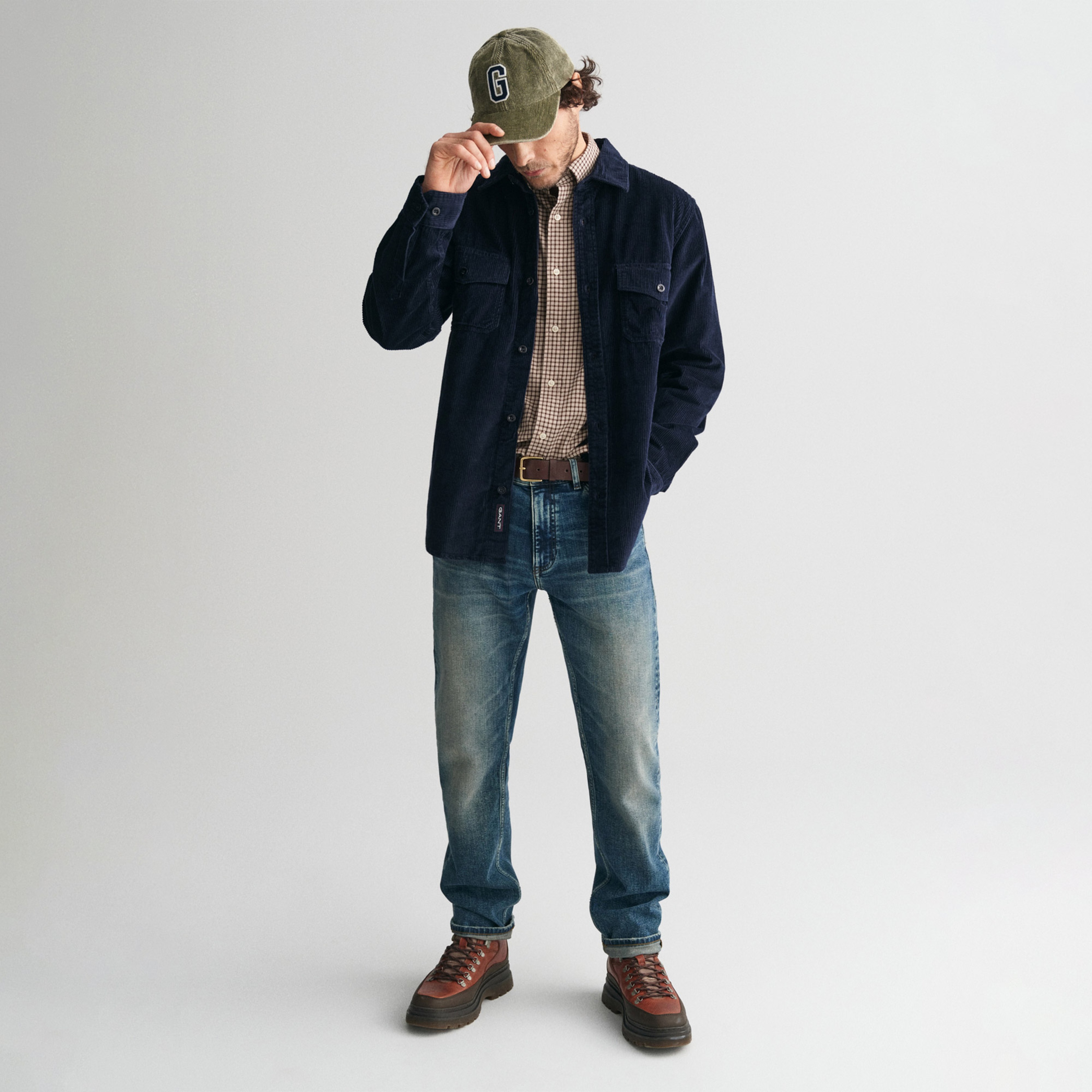 GANT Erkek Lacivert Regular Fit Kadife Gömlek