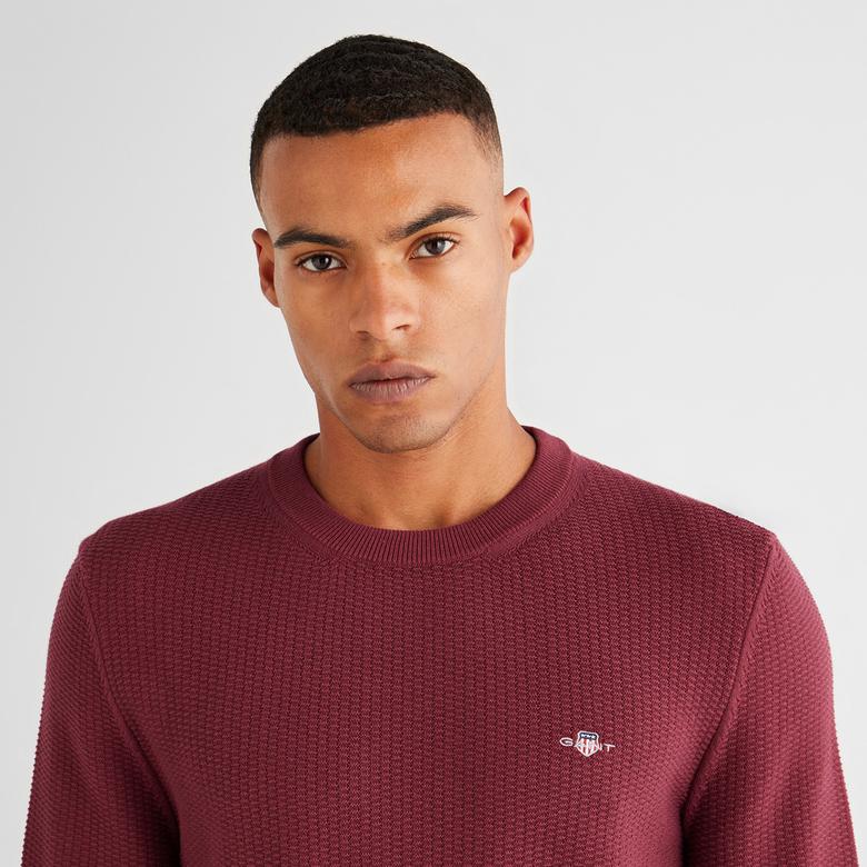 GANT Erkek Bordo Regular Fit Bisiklet Yaka Kazak