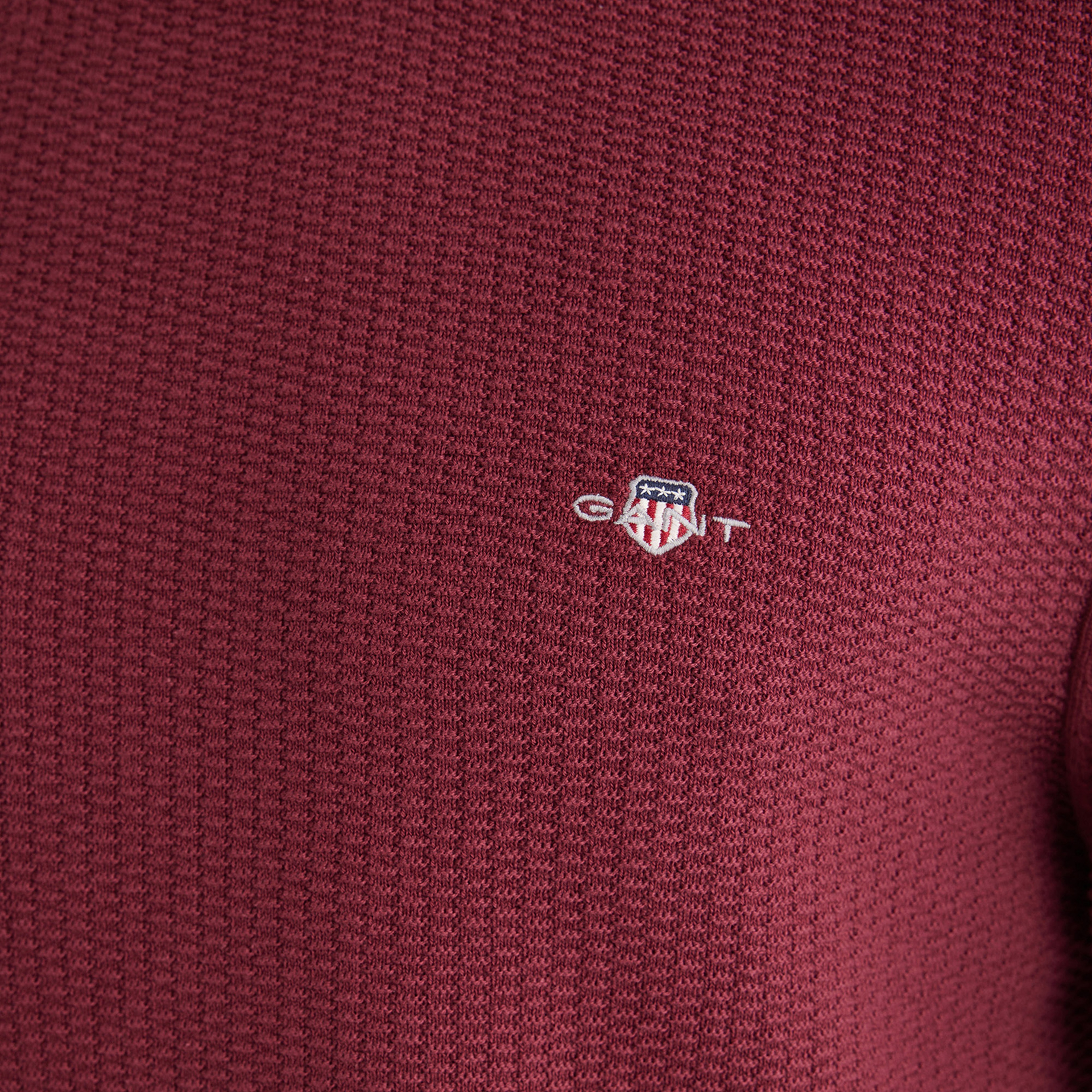 GANT Erkek Bordo Regular Fit Bisiklet Yaka Kazak