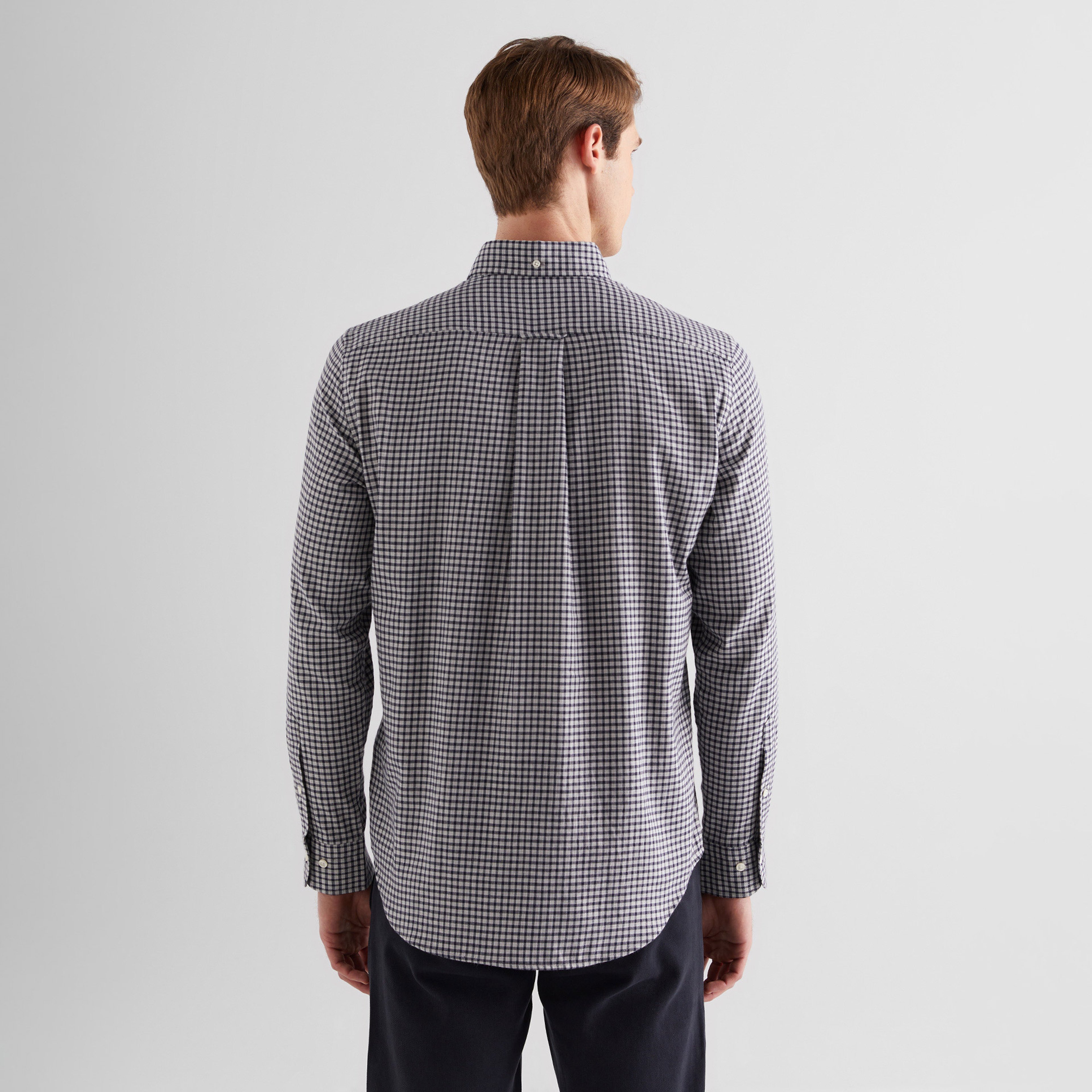 GANT Erkek Gri Regular Fit Düğmeli Yaka Kareli Gömlek