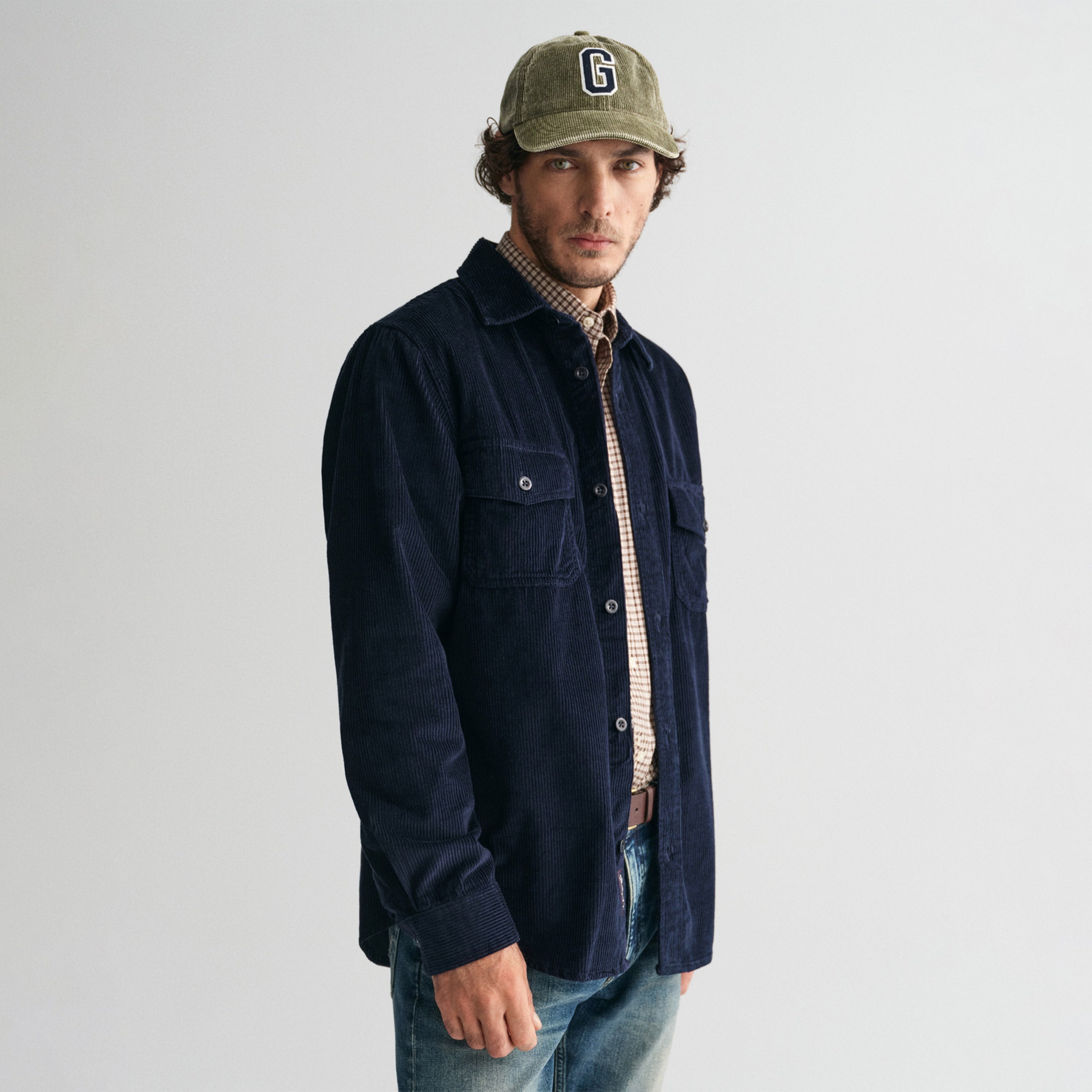 GANT Erkek Lacivert Regular Fit Kadife Gömlek