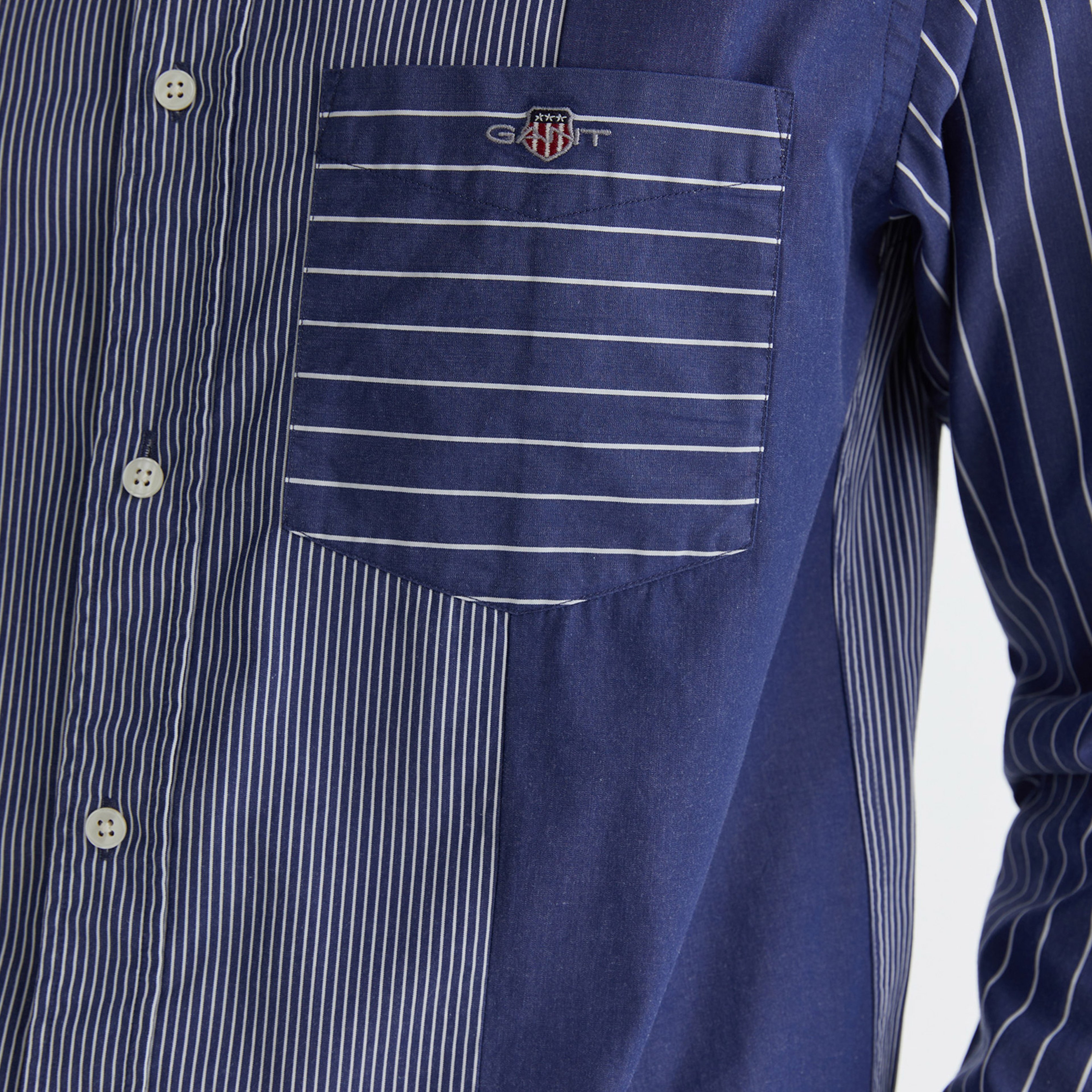 GANT Erkek Lacivert Regular Fit Çizgili Gömlek