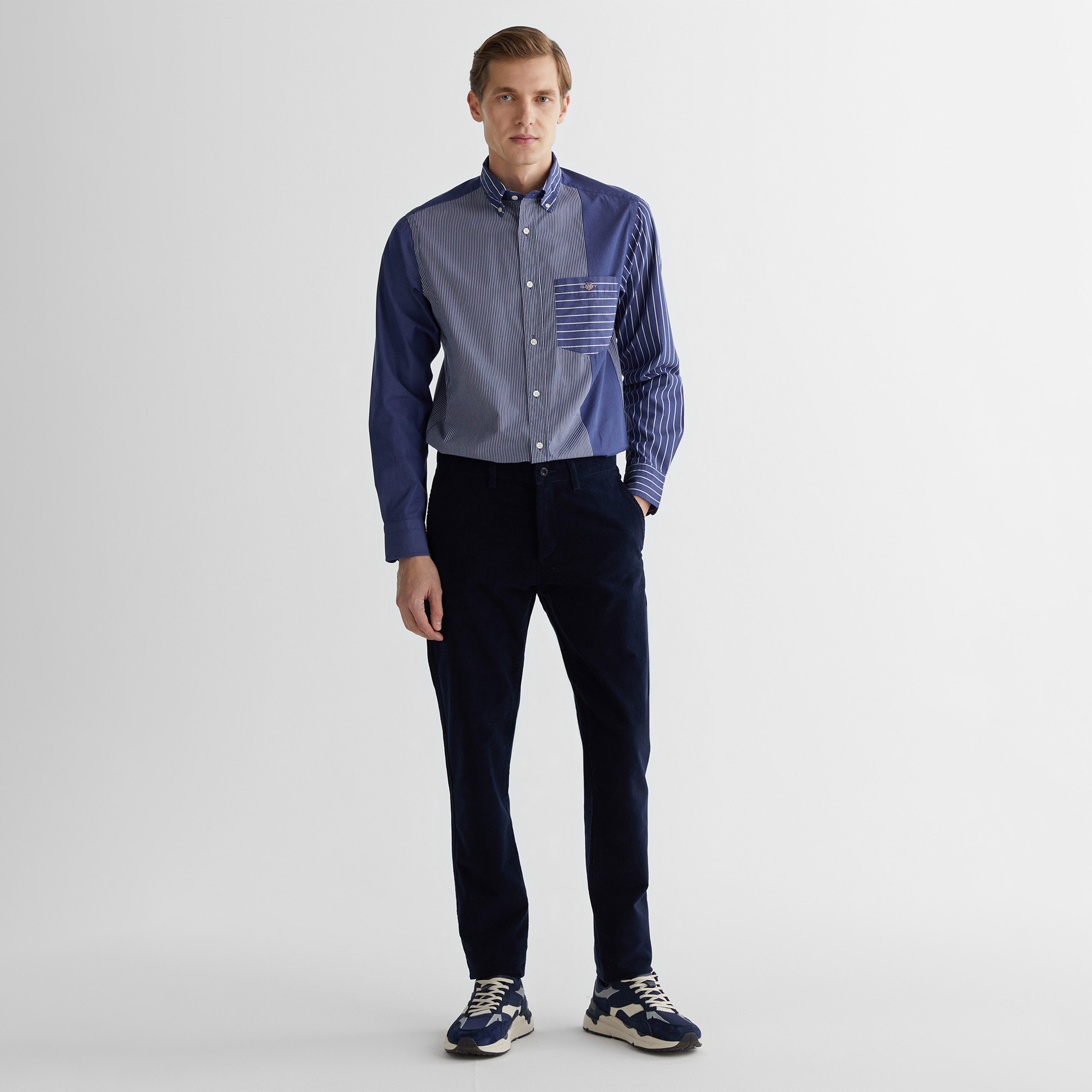 GANT Erkek Lacivert Regular Fit Çizgili Gömlek