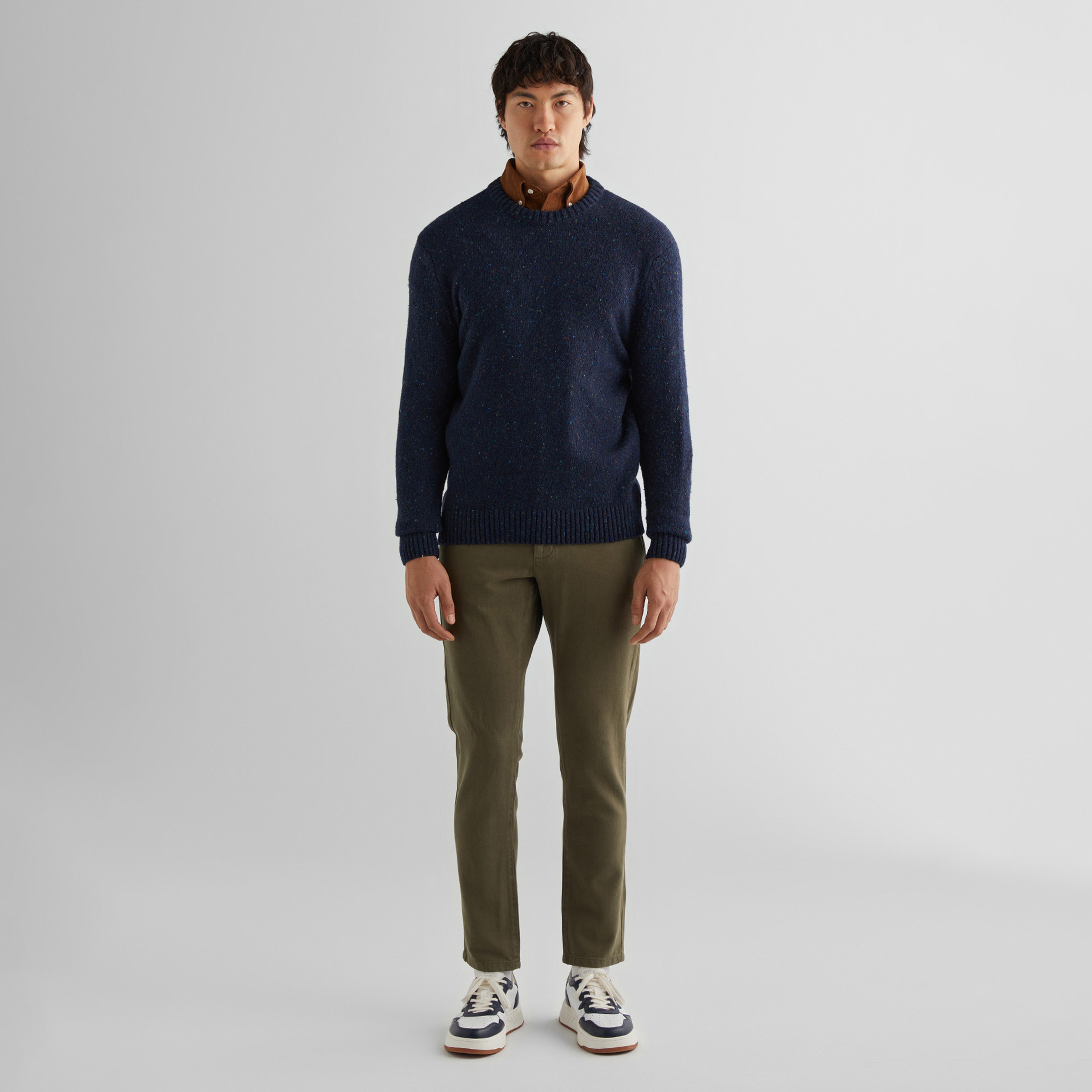 GANT Erkek Lacivert Regular Fit Bisiklet Yaka Kazak