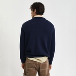 GANT Erkek Lacivert Relaxed Fit Bisiklet Yaka Logolu Kazak