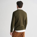 GANT Erkek Yeşil Regular Fit Bisiklet Yaka Kazak