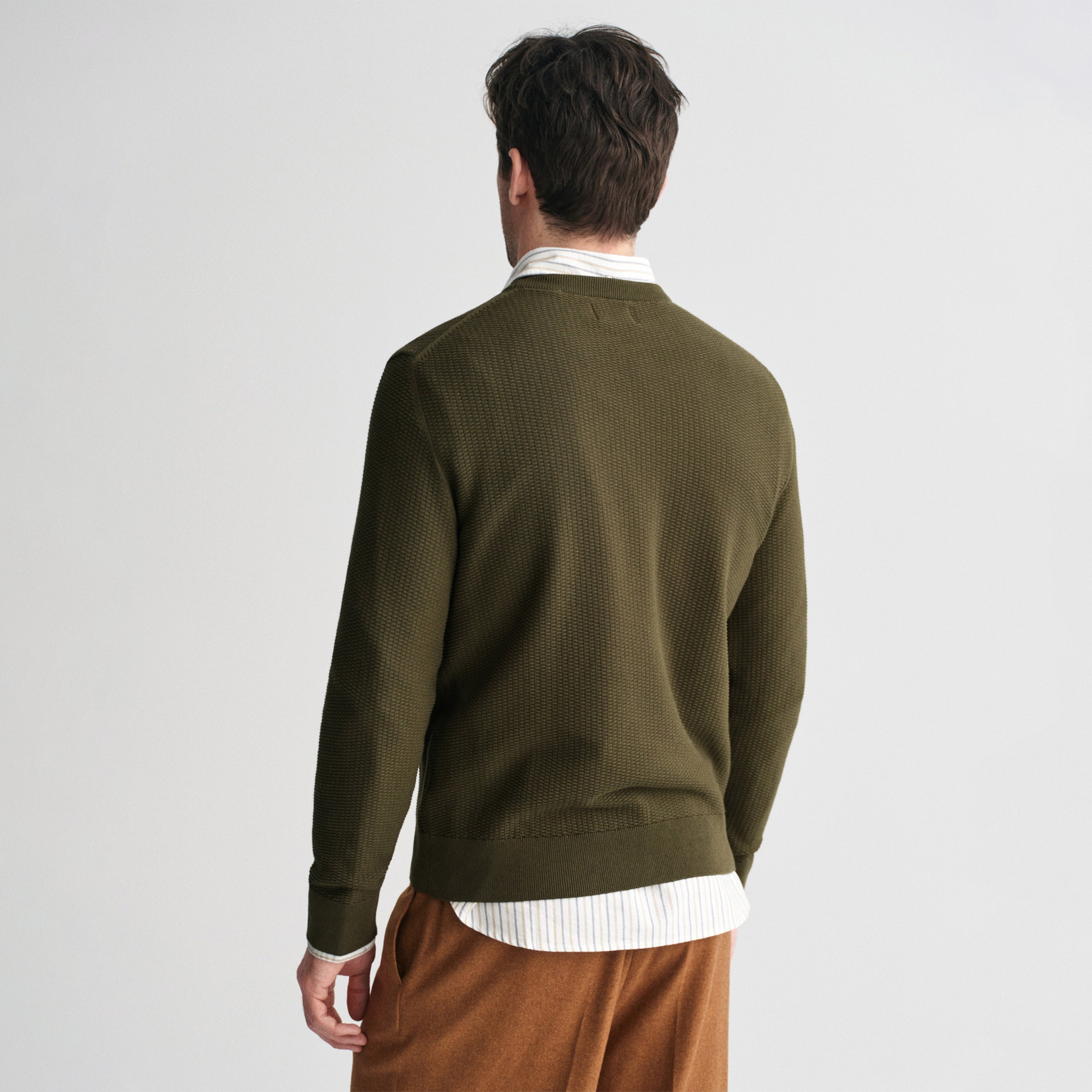 GANT Erkek Yeşil Regular Fit Bisiklet Yaka Kazak