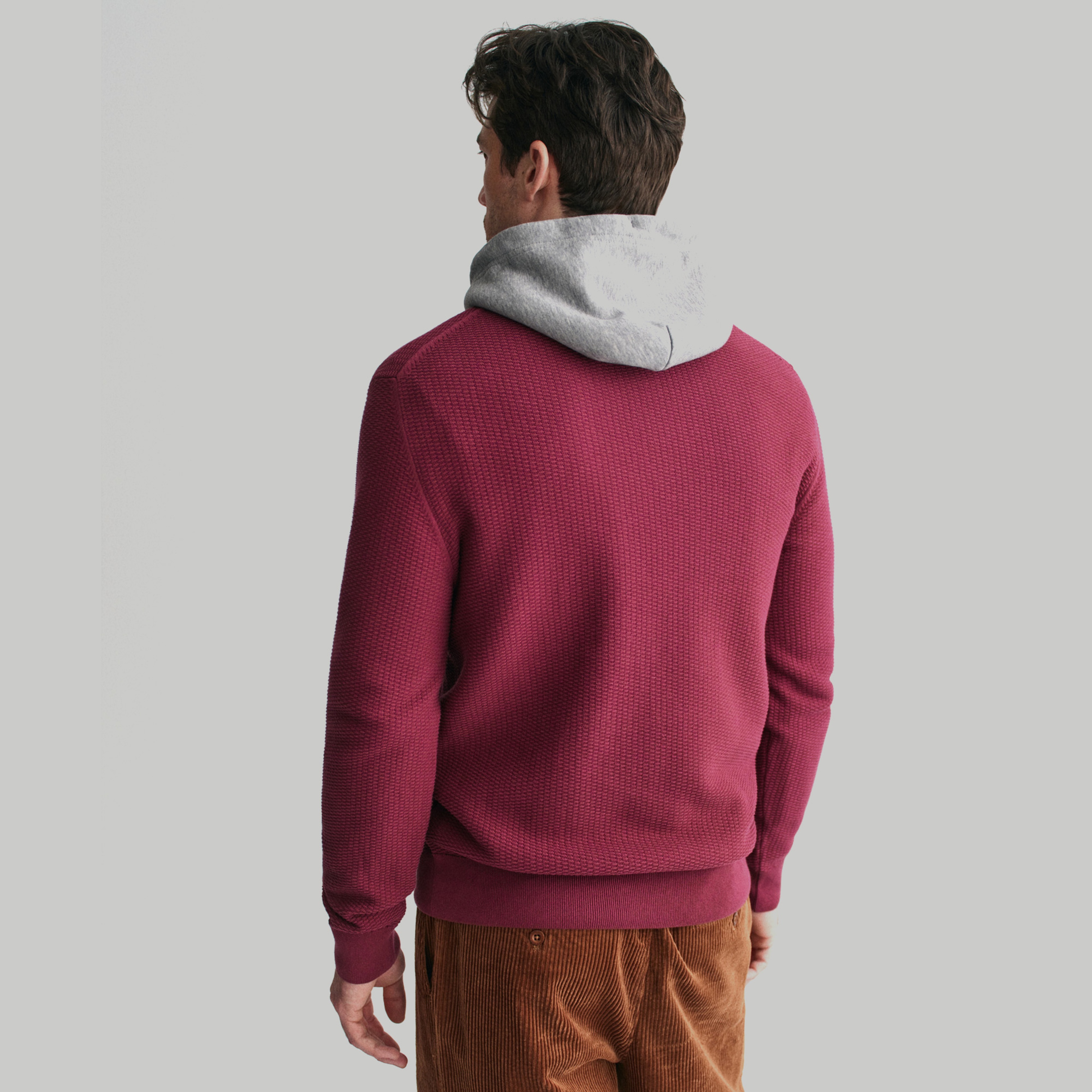 GANT Erkek Bordo Regular Fit Yarım Fermuarlı Kazak