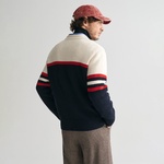 GANT Erkek Lacivert Relaxed Fit Bisiklet Yaka Logolu Kazak