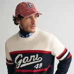 GANT Erkek Lacivert Relaxed Fit Bisiklet Yaka Logolu Kazak