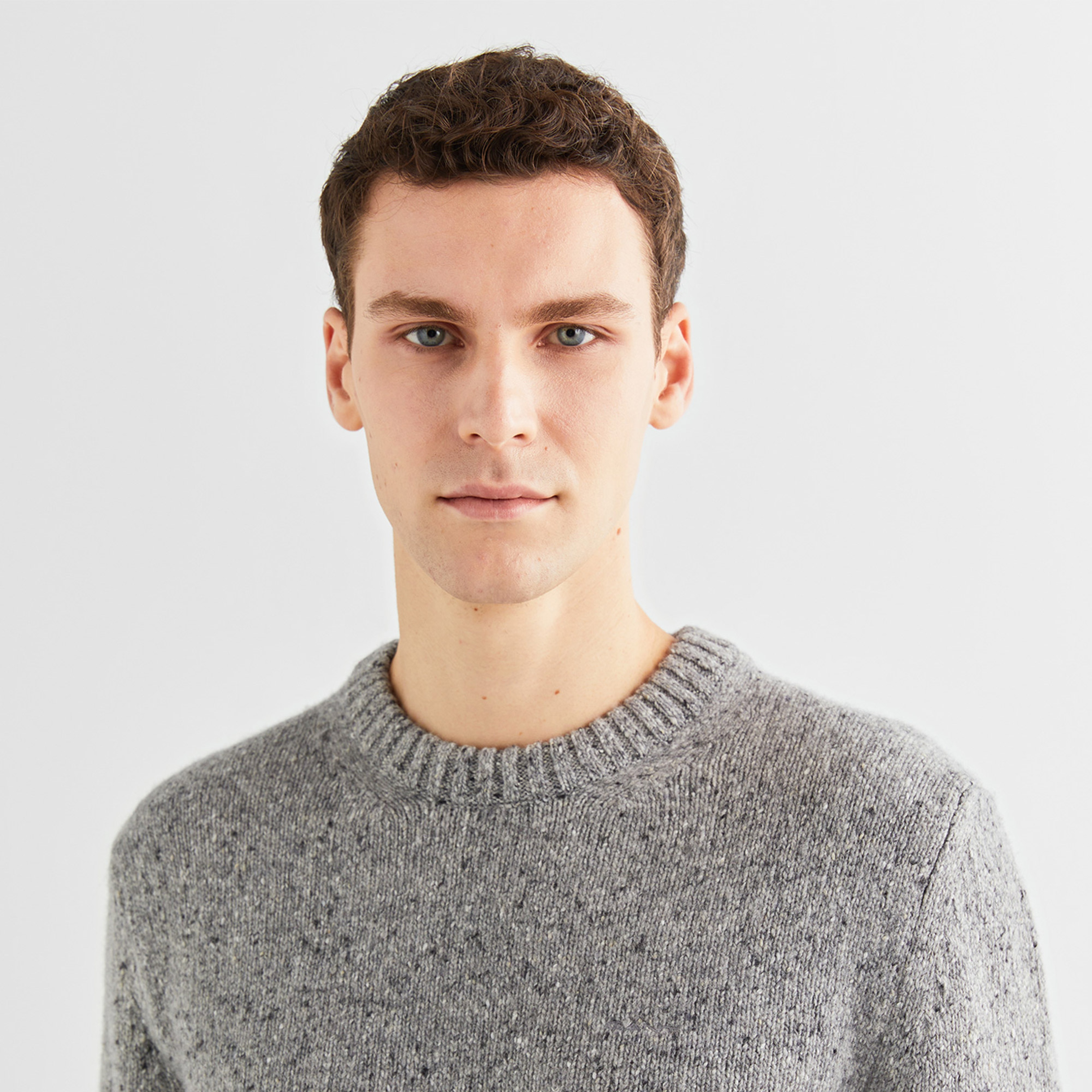 GANT Erkek Gri Regular Fit Bisiklet Yaka Kazak