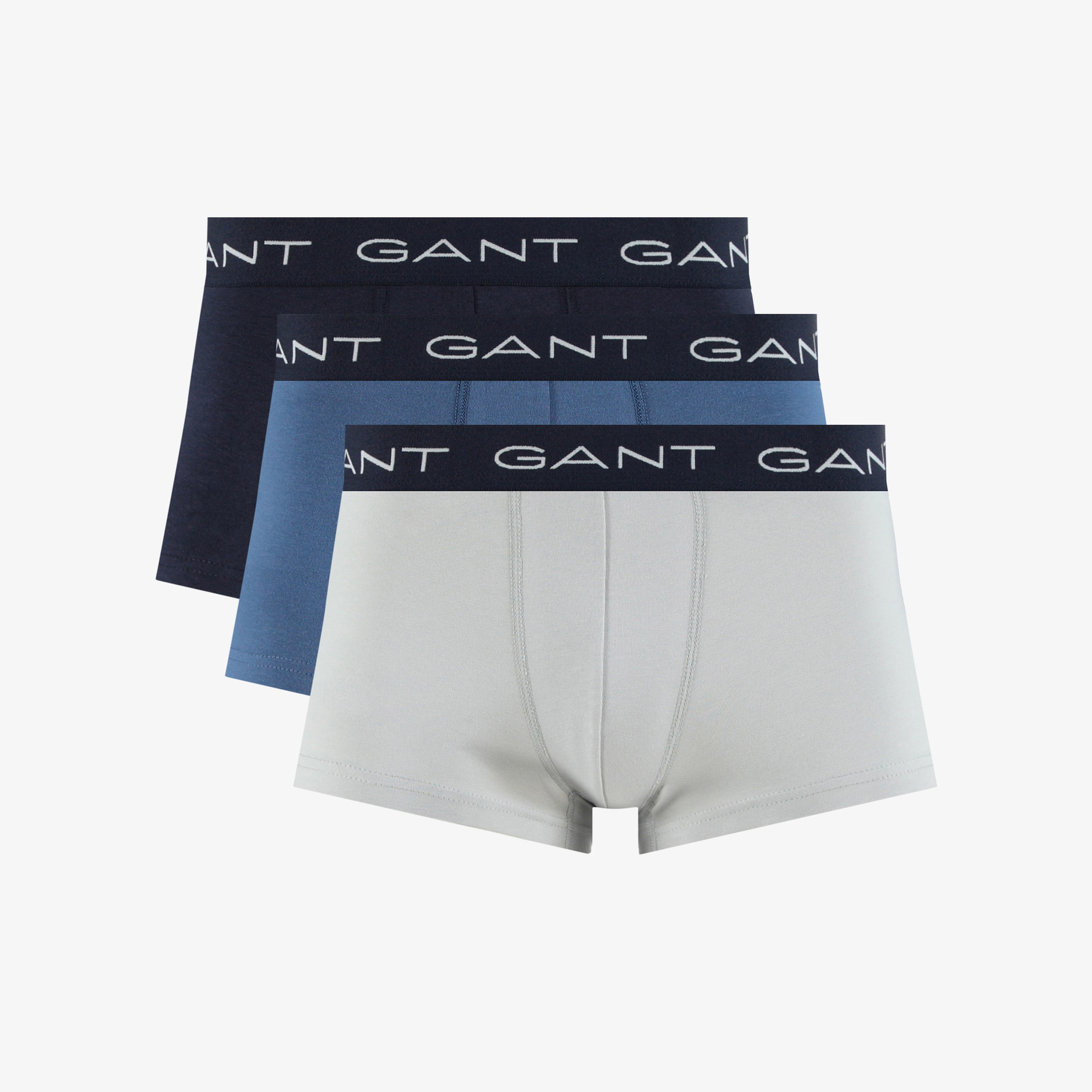 GANT Erkek Gri Slim Fit Logolu 3'lü Boxer