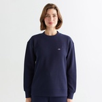 GANT Kadın Lacivert Oversize Fit Bisiklet Yaka Sweatshirt