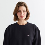 GANT Kadın Siyah Oversize Fit Bisiklet Yaka Sweatshirt