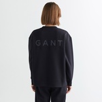 GANT Kadın Siyah Oversize Fit Bisiklet Yaka Sweatshirt