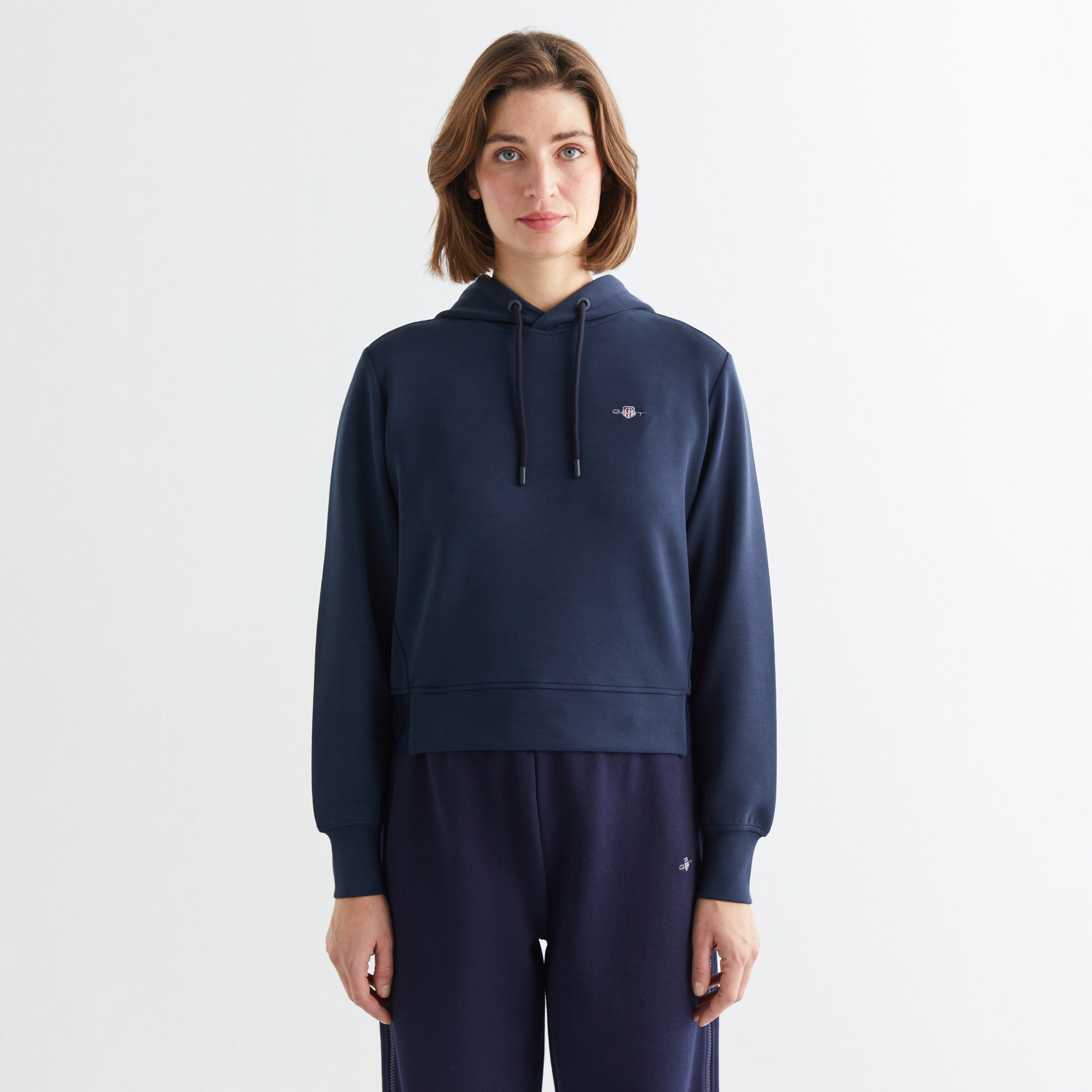 GANT Kadın Lacivert Regular Fit Kapüşonlu Sweatshirt