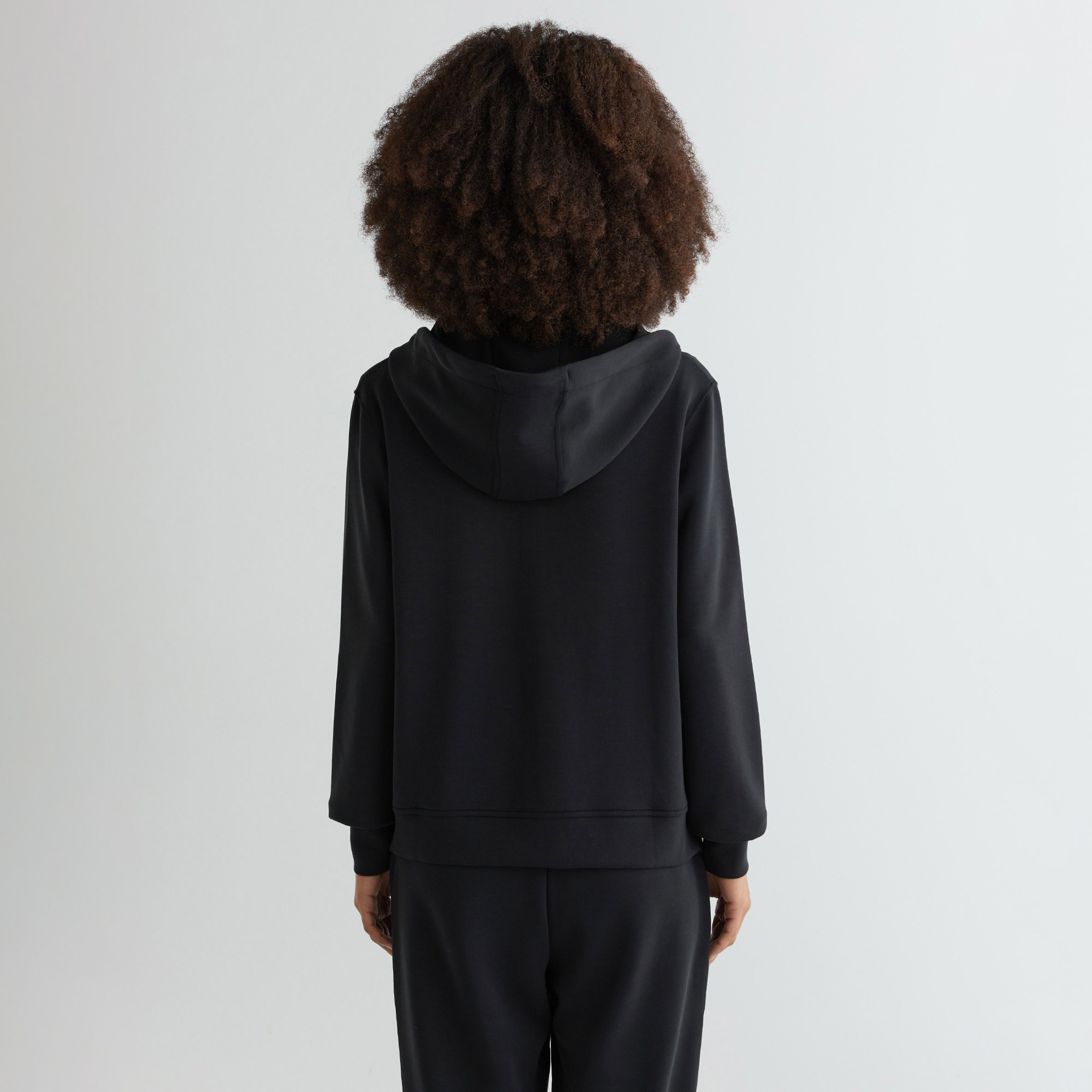 GANT Kadın Siyah Regular Fit Kapüşonlu Logolu Sweatshirt