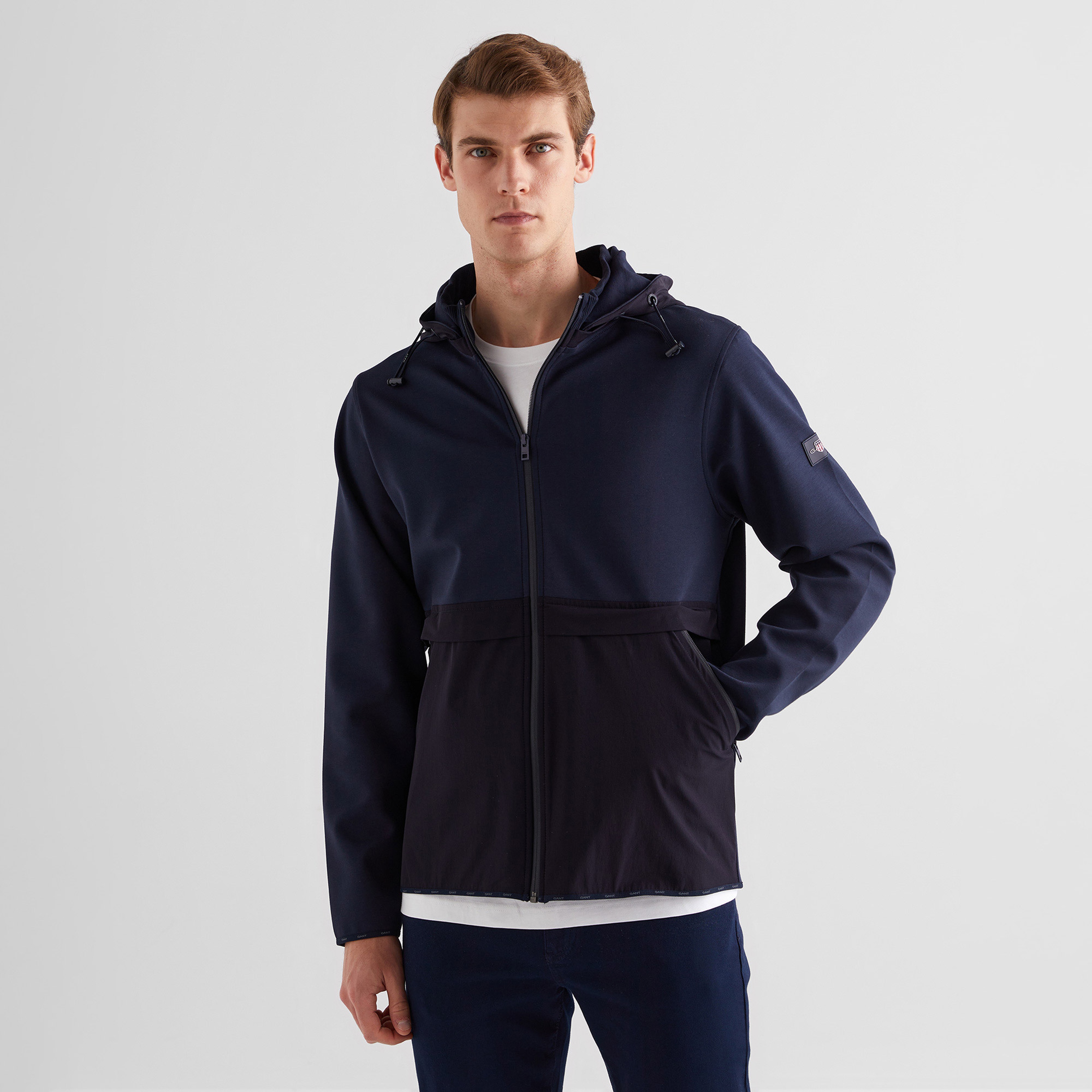 GANT Erkek Lacivert Regular Fit Kapüşonlu Sweatshirt