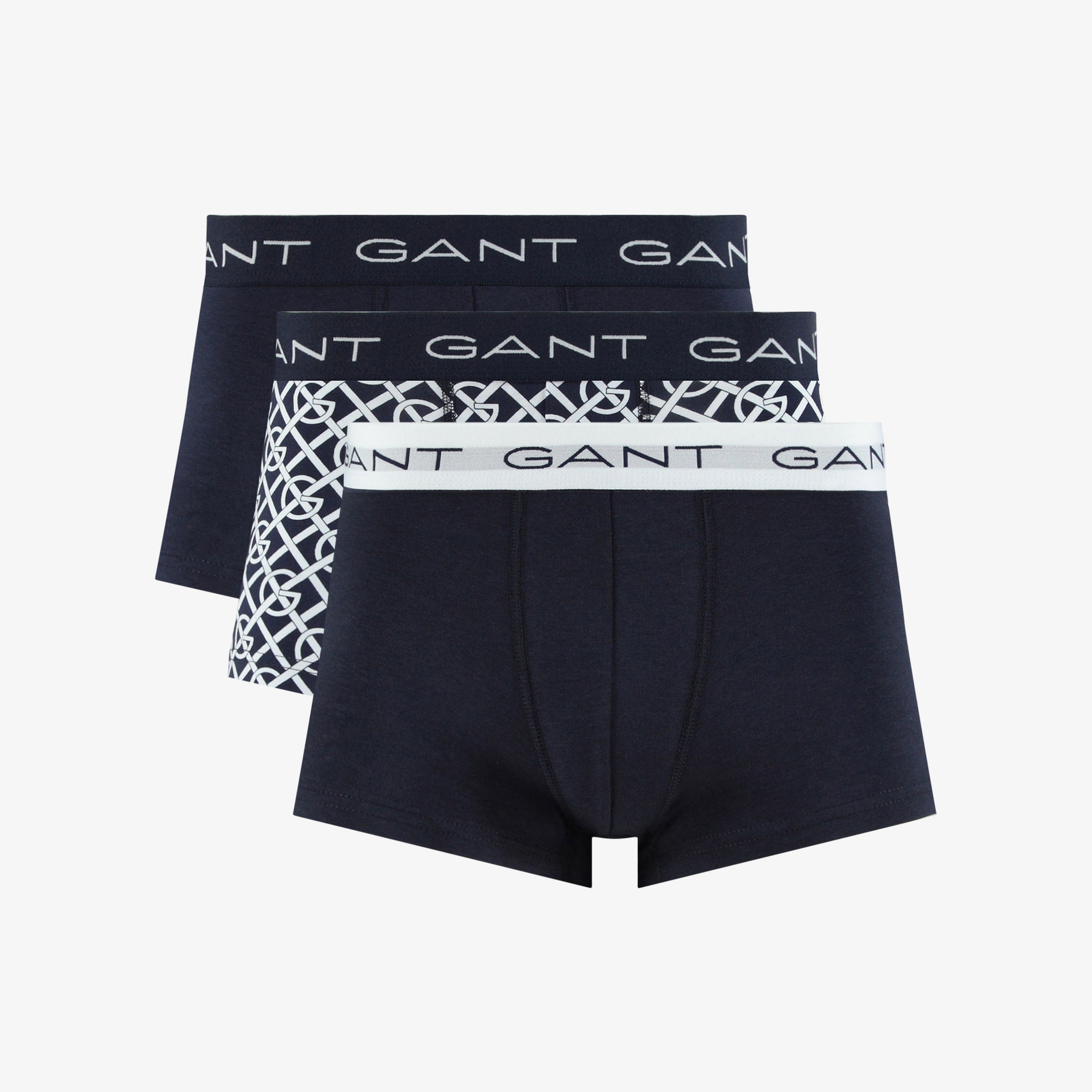 GANT Erkek Lacivert Slim Fit Logolu 3'lü Boxer