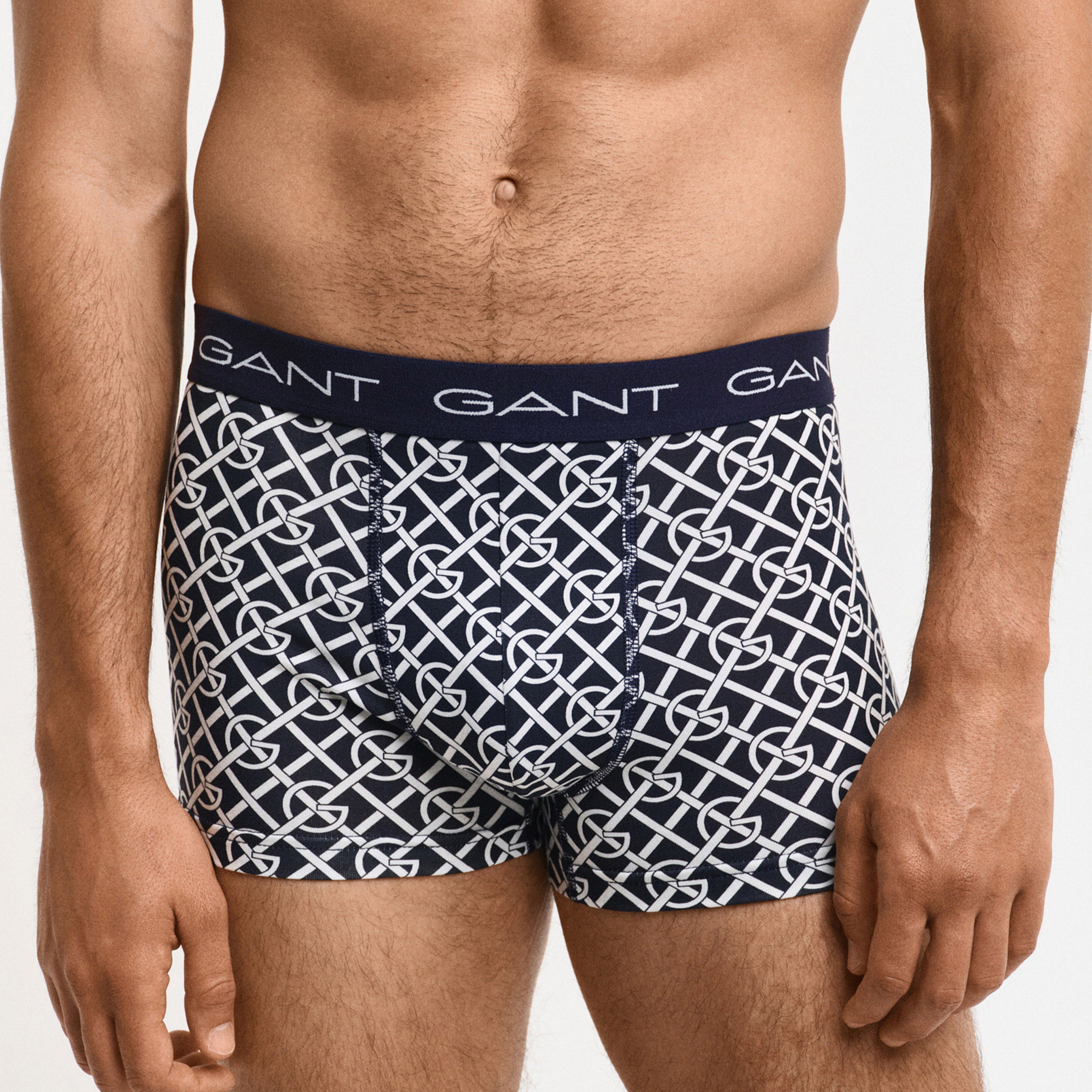 GANT Erkek Lacivert Slim Fit Logolu 3'lü Boxer