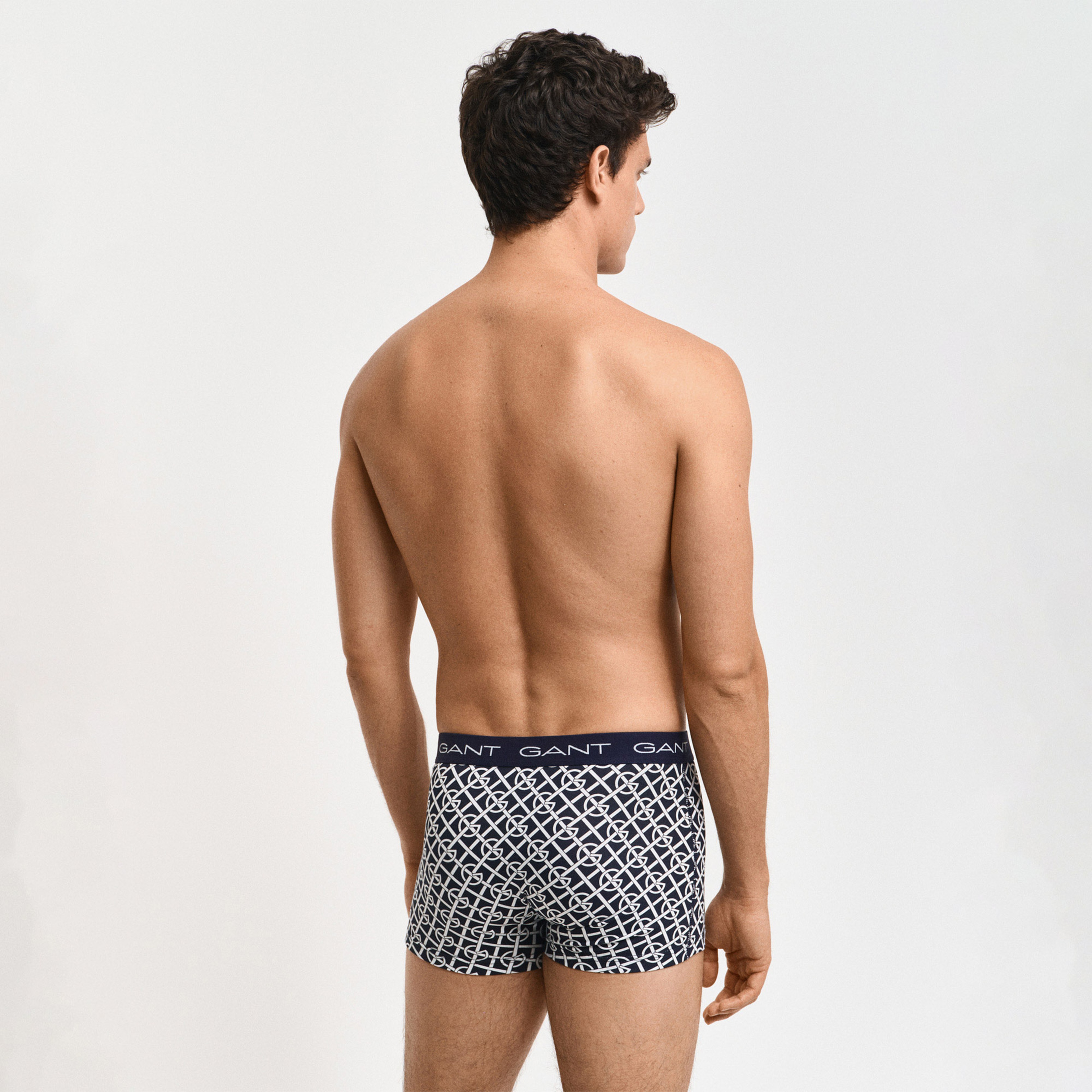 GANT Erkek Lacivert Slim Fit Logolu 3'lü Boxer