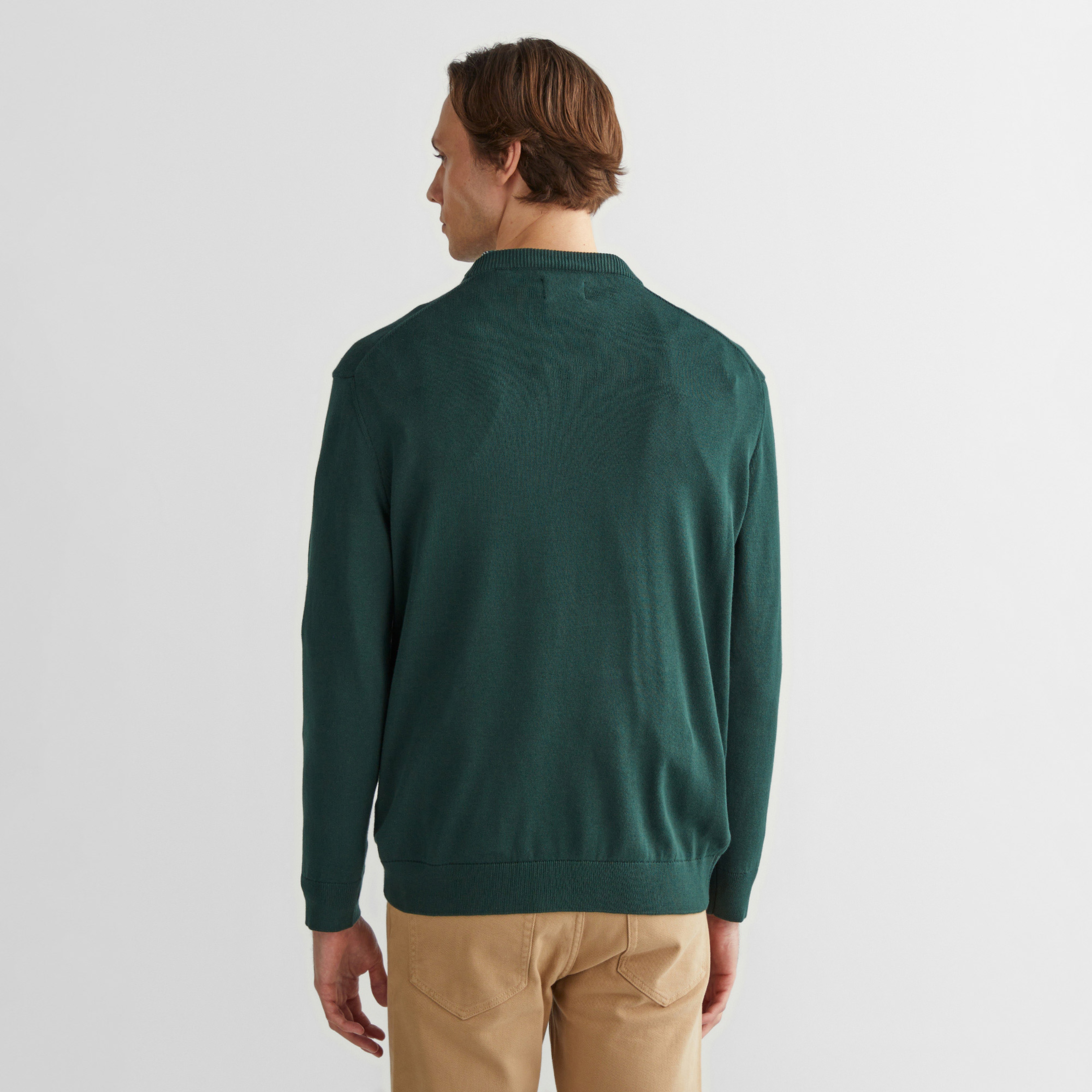 GANT Erkek Yeşil Regular Fit Bisiklet Yaka Kazak