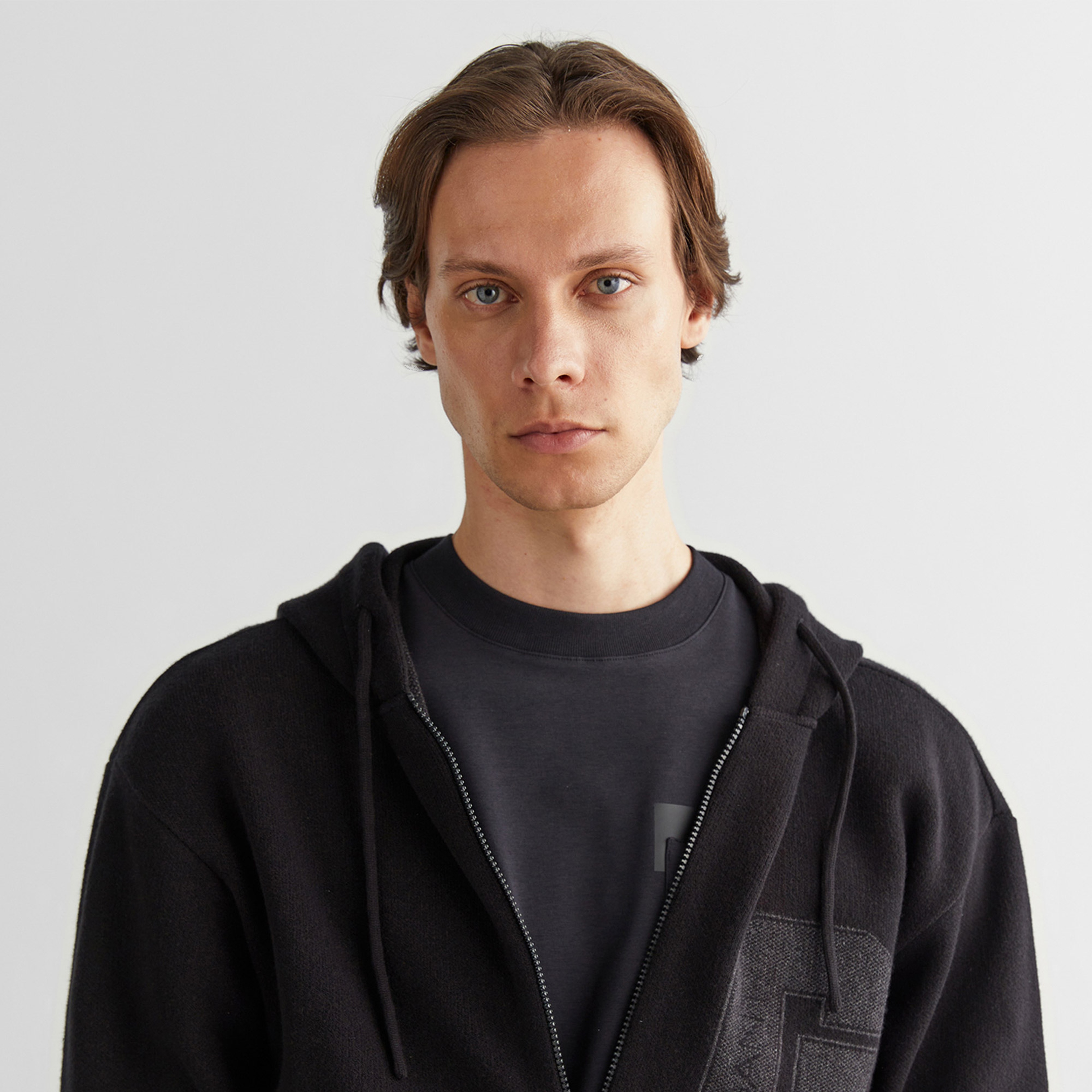 GANT Erkek Siyah Regular Fit Kapüşonlu Logolu Hırka