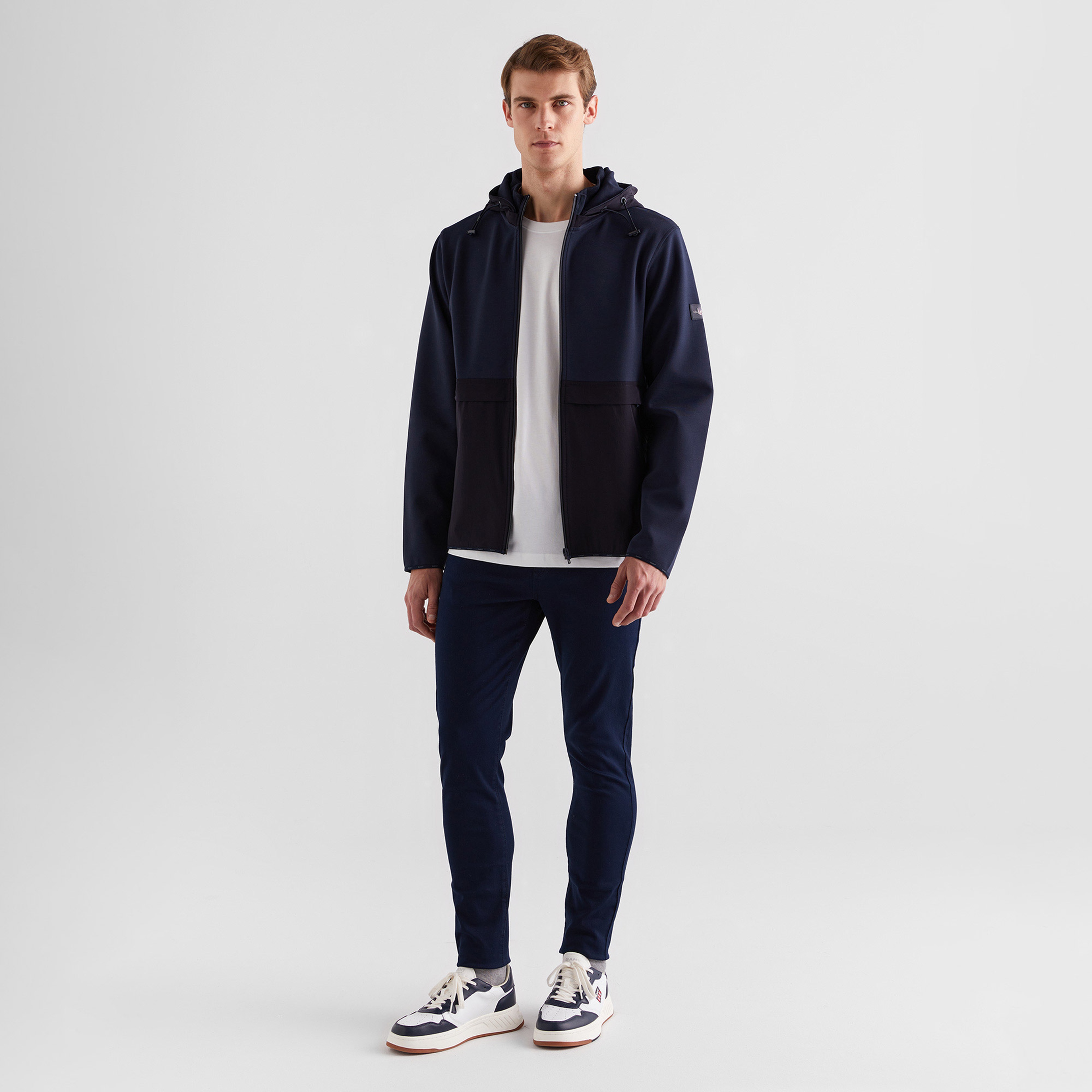 GANT Erkek Lacivert Regular Fit Kapüşonlu Sweatshirt