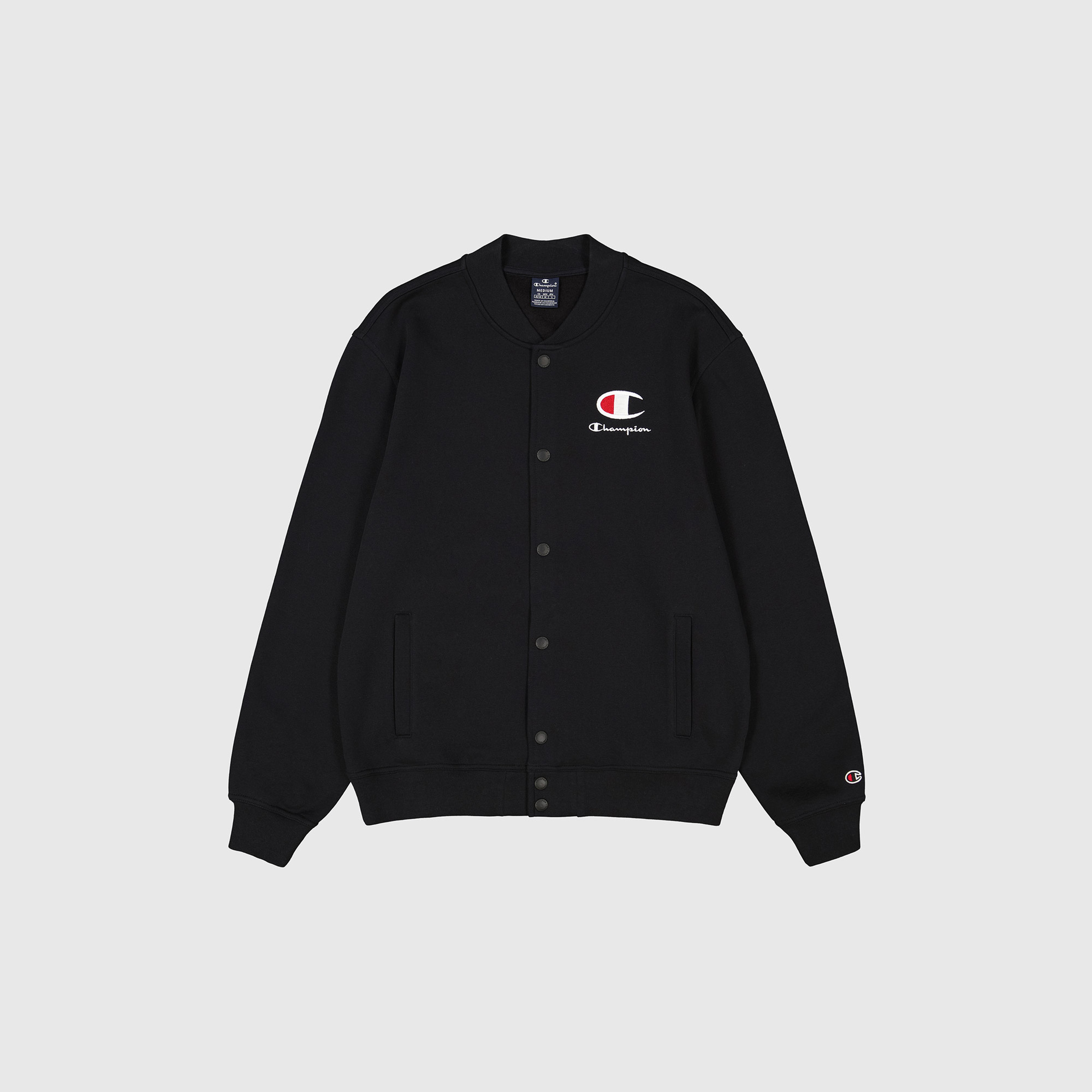 Champion Big C Logo Fleece Bomber Erkek Siyah Ceket
