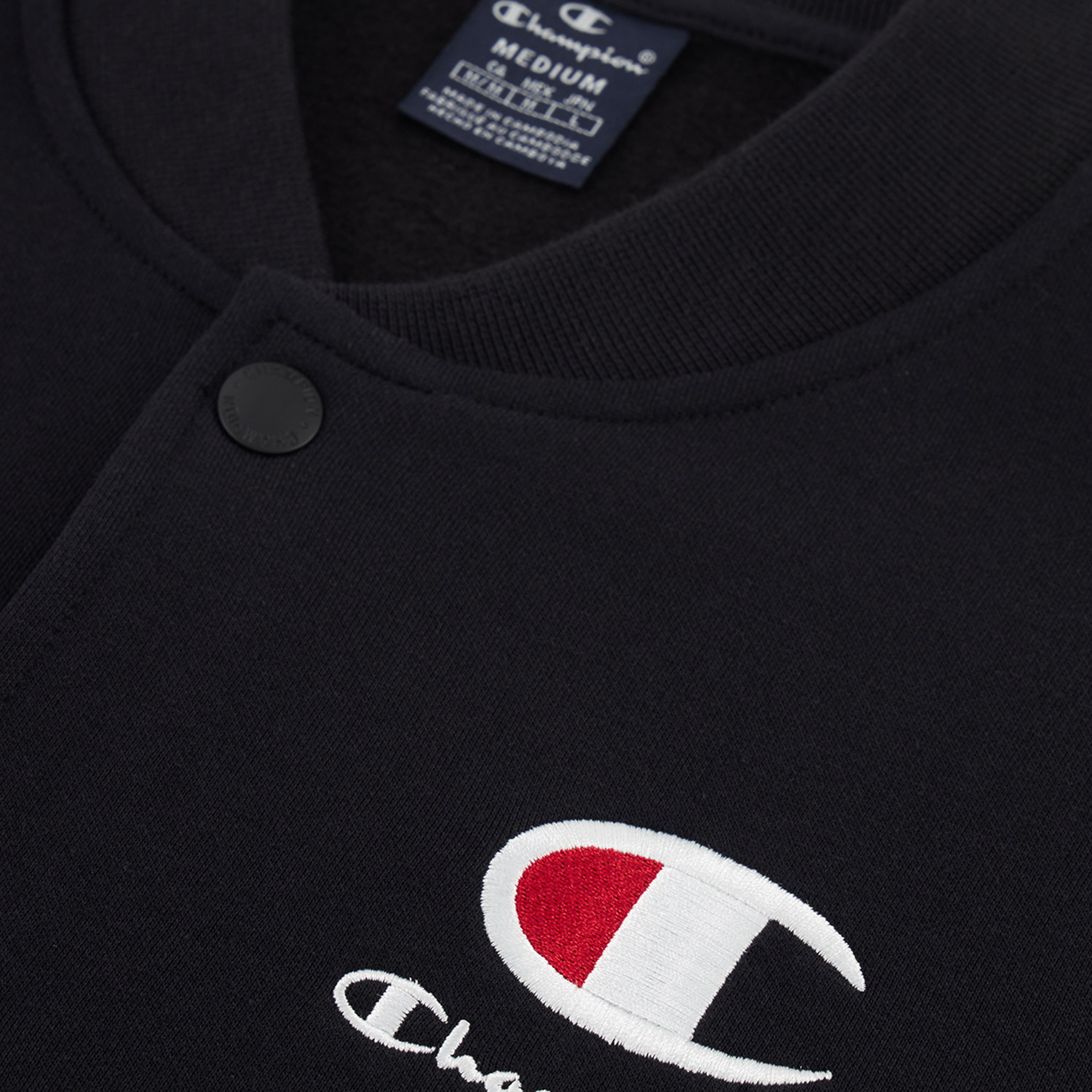 Champion Big C Logo Fleece Bomber Erkek Siyah Ceket